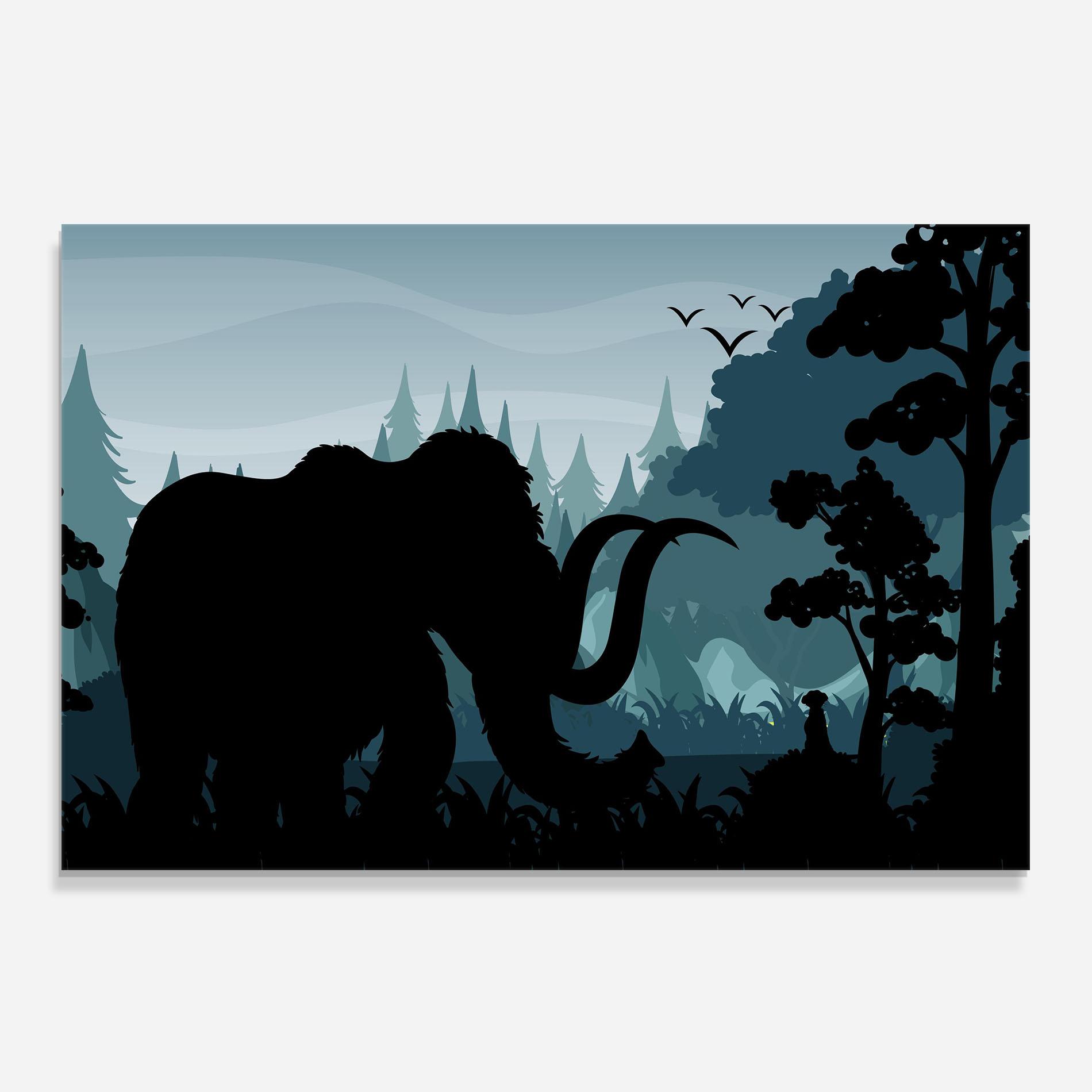 Panel Szklany do Kuchni Elephant Shilouette mockup 0