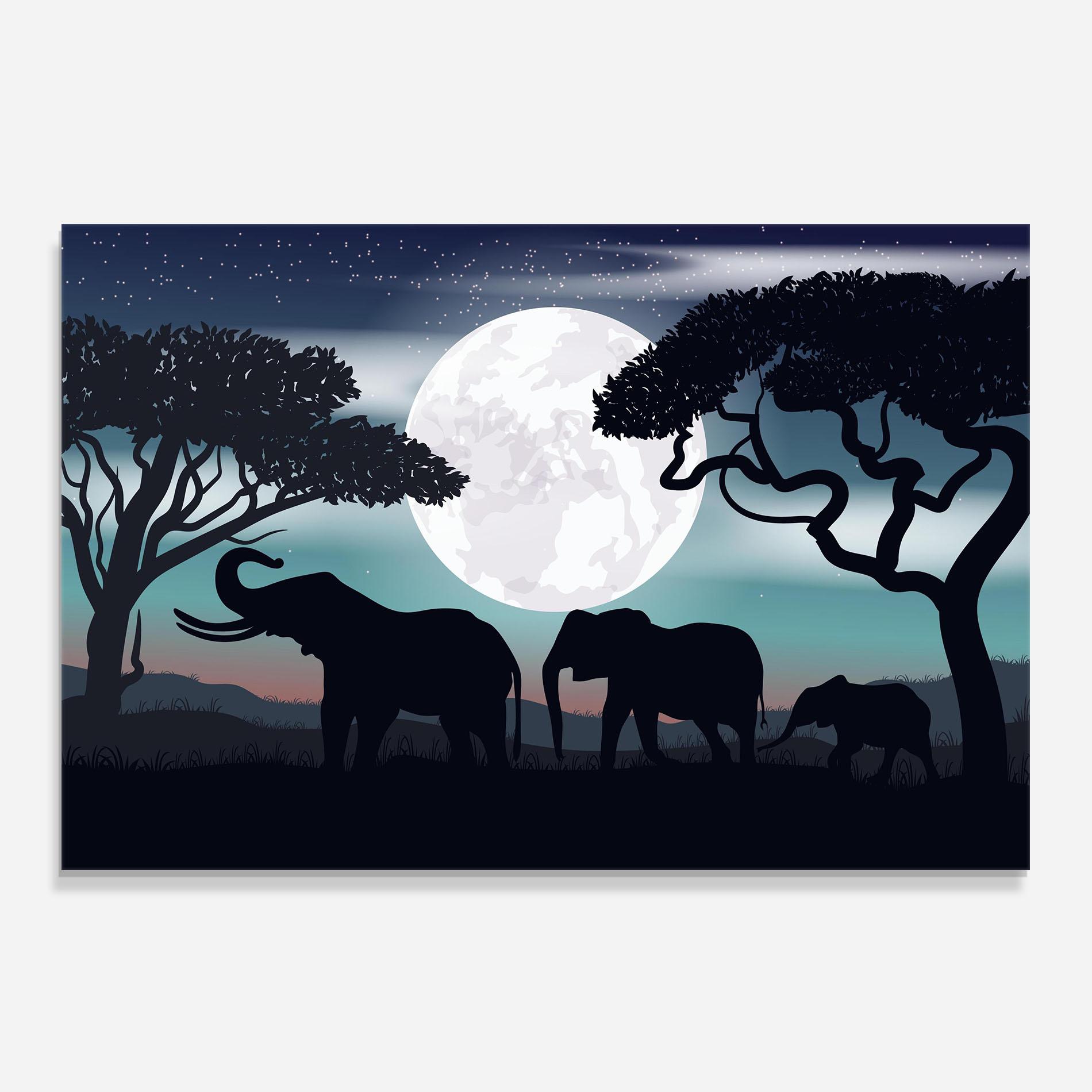 Panel Szklany do Kuchni Moon Elephant mockup 0
