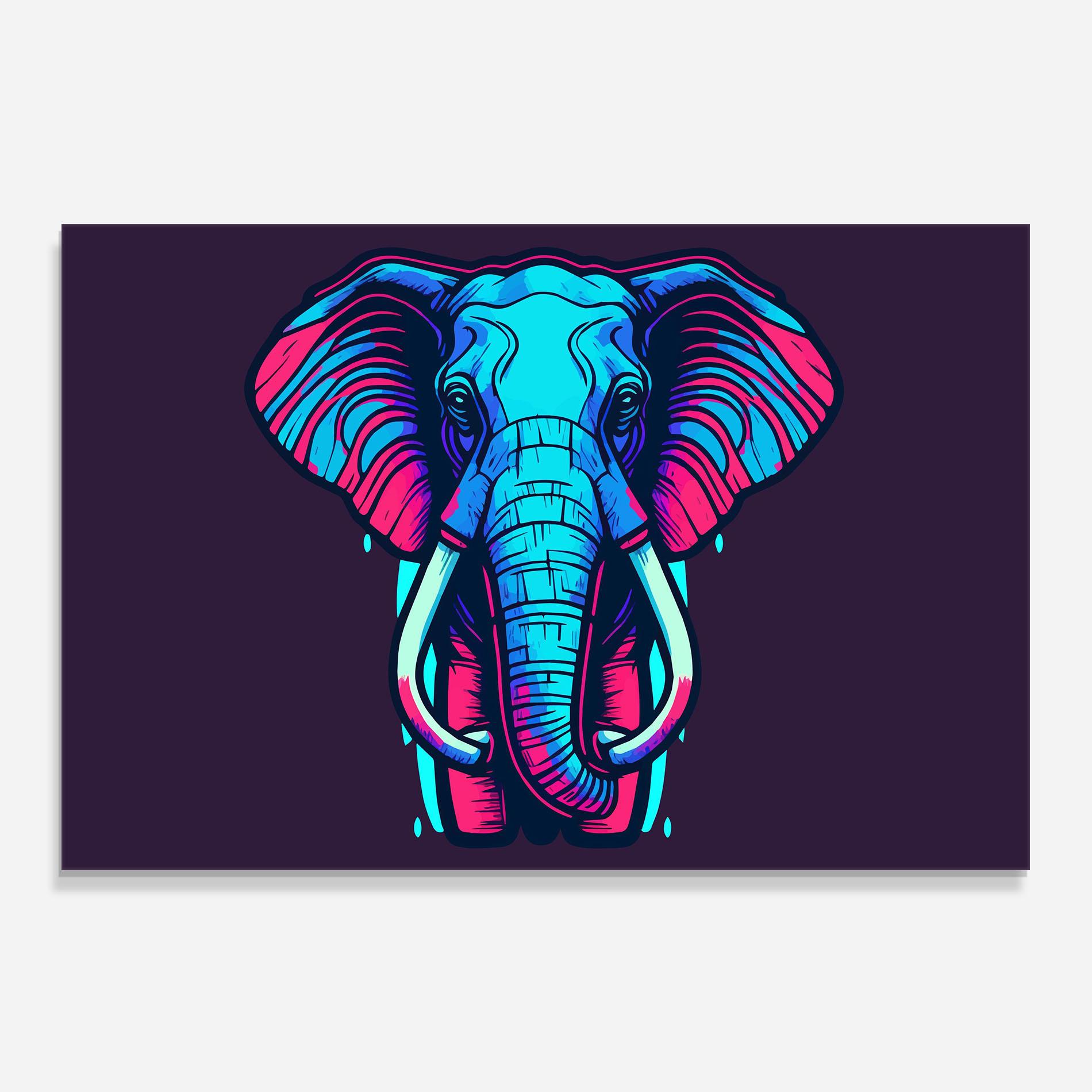 Panel Szklany do Kuchni Pink Blue Elephant mockup 0