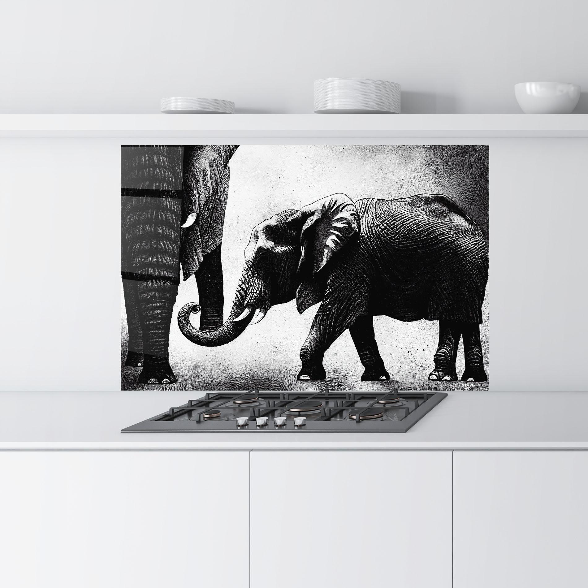 Panel Szklany do Kuchni Baby Elephant mockup 9