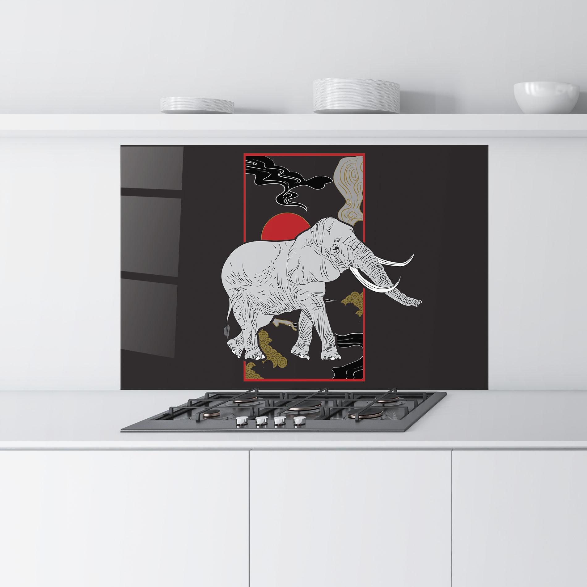 Panel Szklany do Kuchni Elephant Asia mockup 9