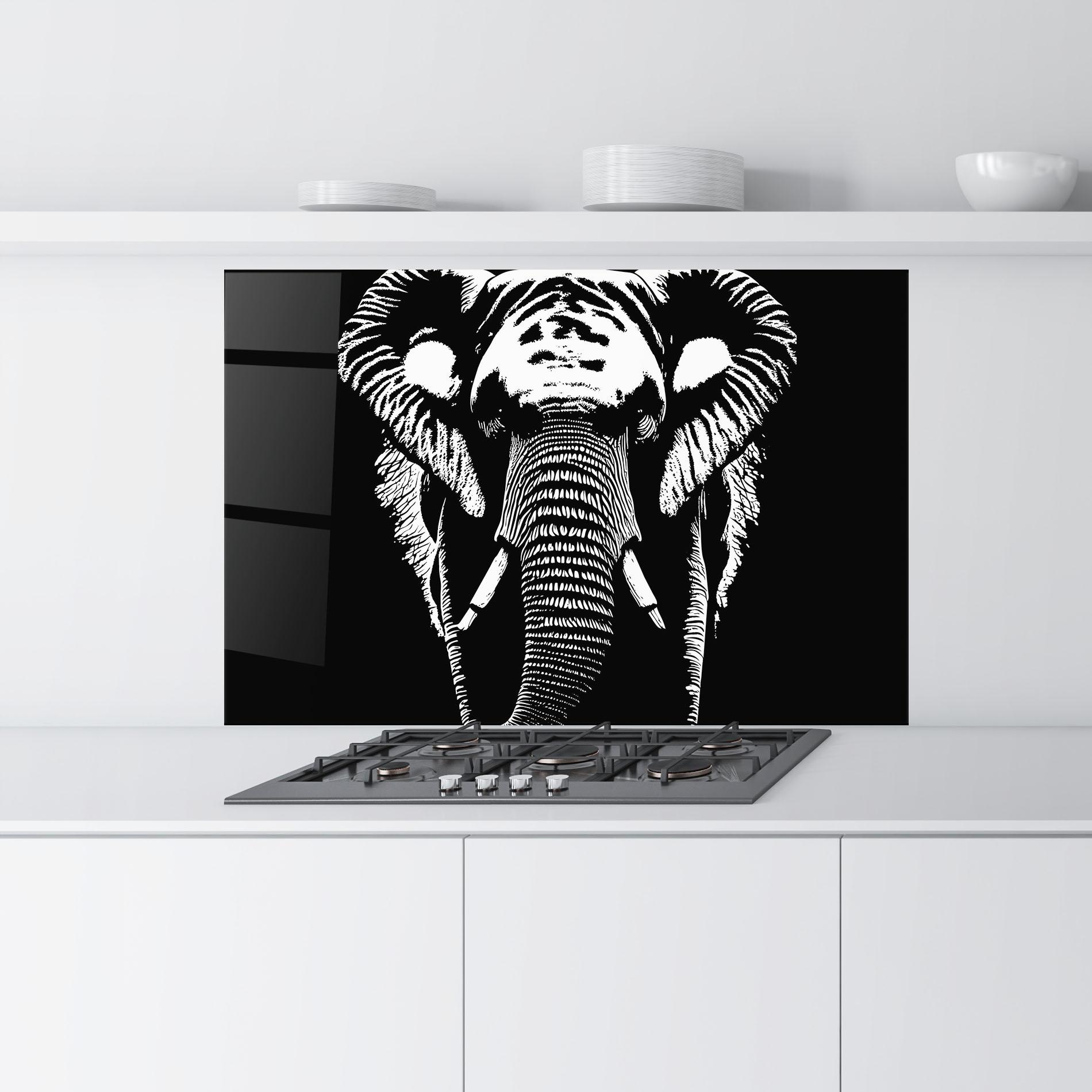 Panel Szklany do Kuchni Elephant Drawing mockup 9