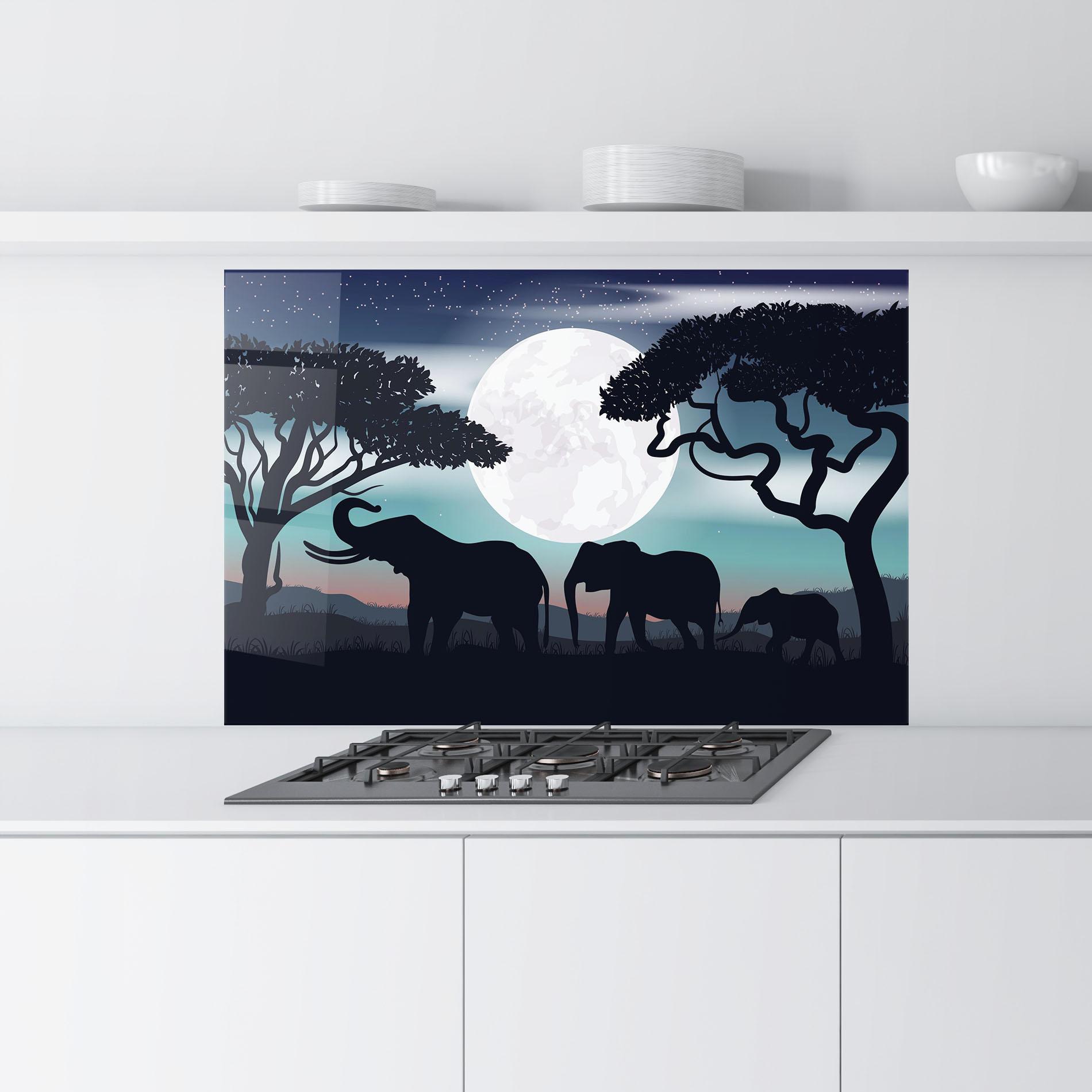 Panel Szklany do Kuchni Moon Elephant mockup 9