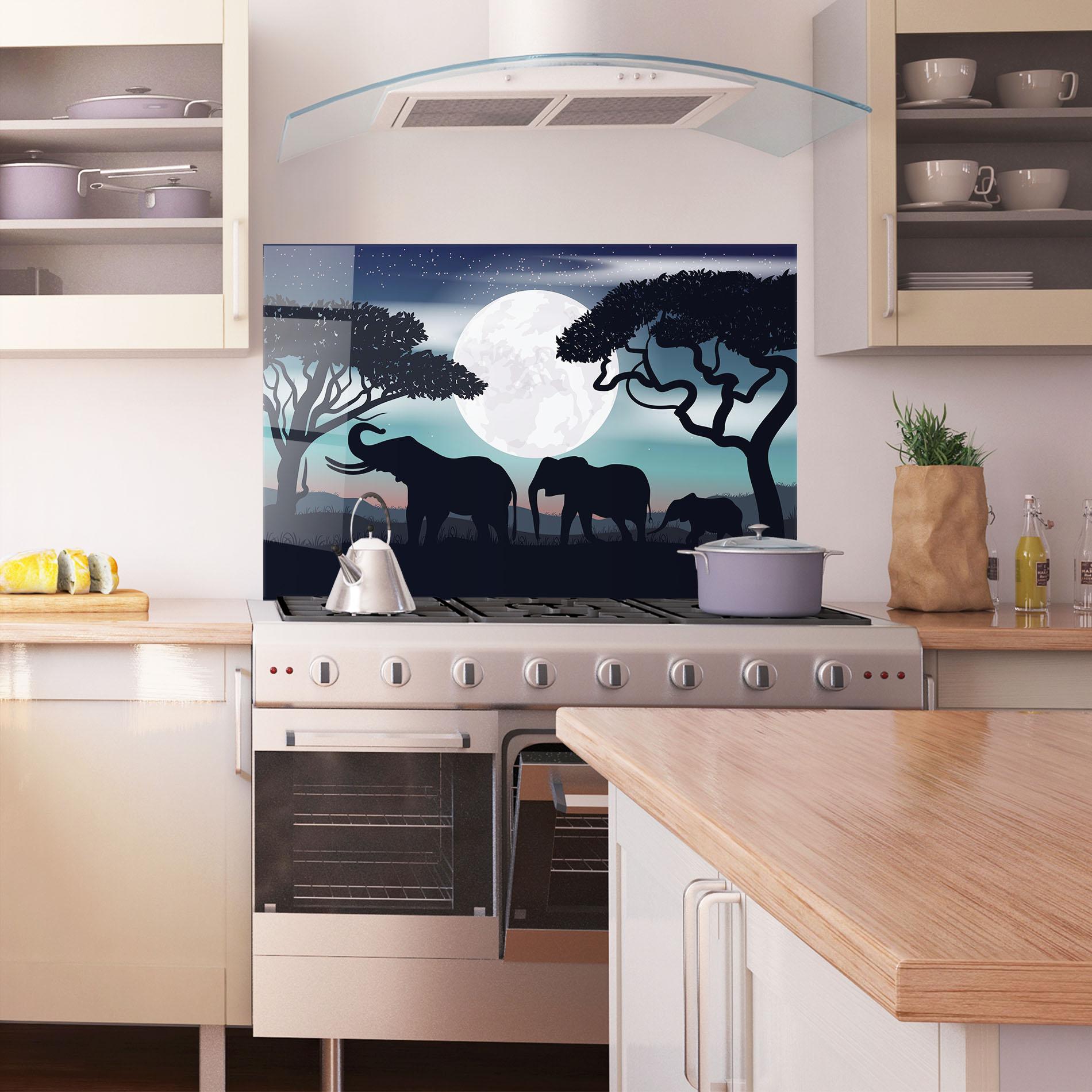 Panel Szklany do Kuchni Moon Elephant mockup 1