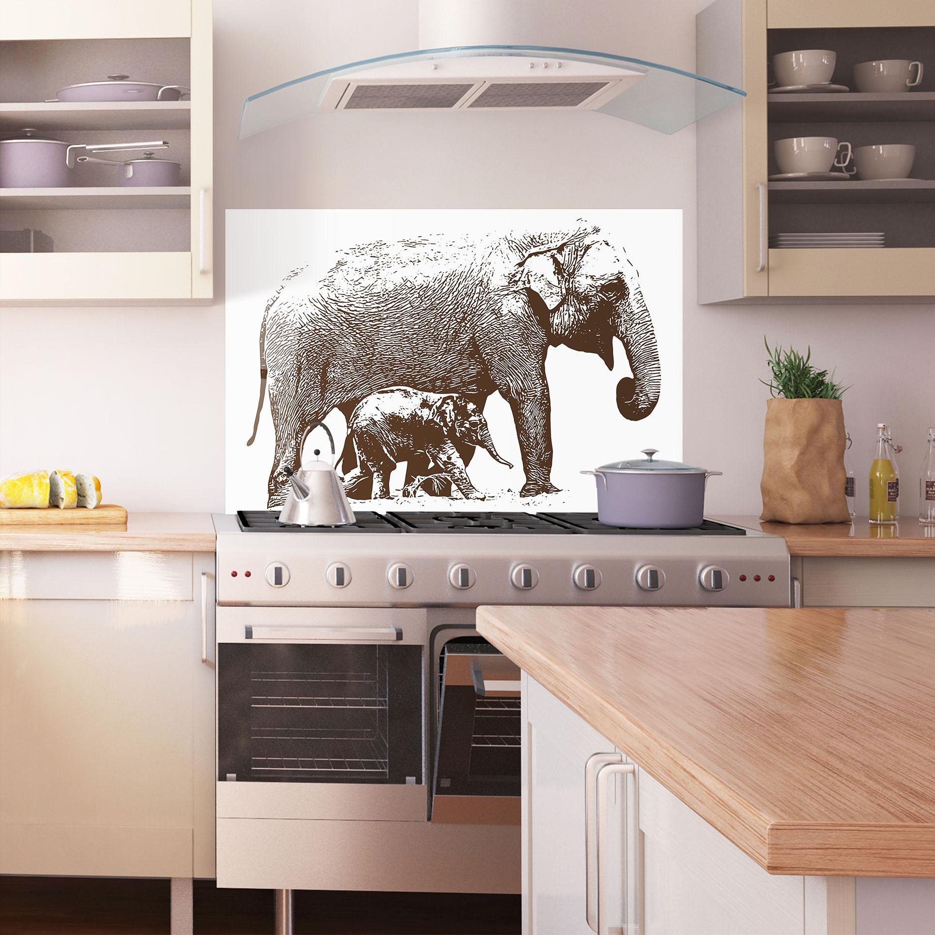 Panel Szklany do Kuchni Mother Elephent mockup 1