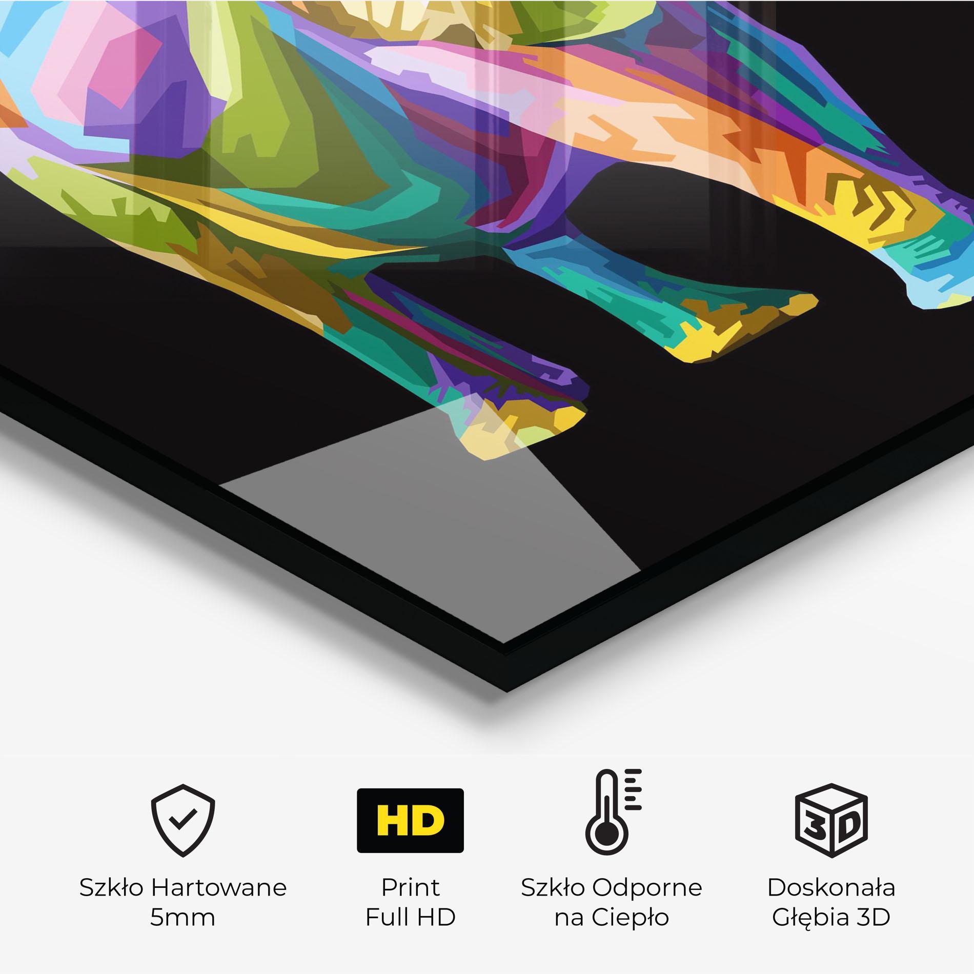 Panel Szklany do Kuchni Colorful Elephant Art mockup 2