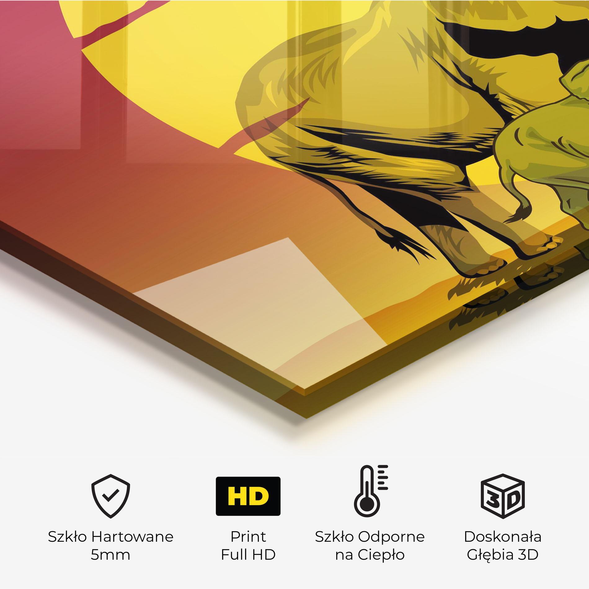 Panel Szklany do Kuchni Mom And Baby Elephant mockup 2