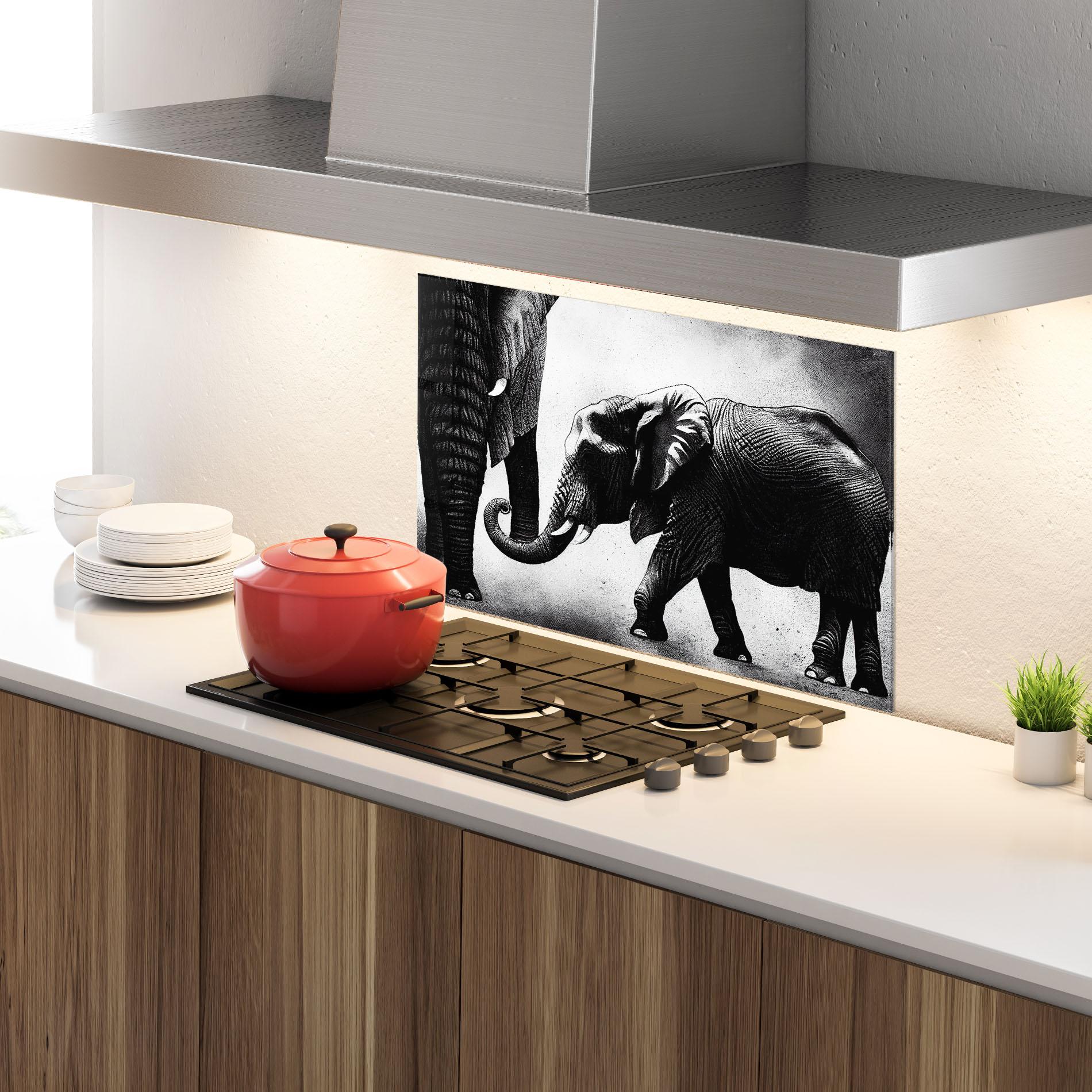 Panel Szklany do Kuchni Baby Elephant mockup 4