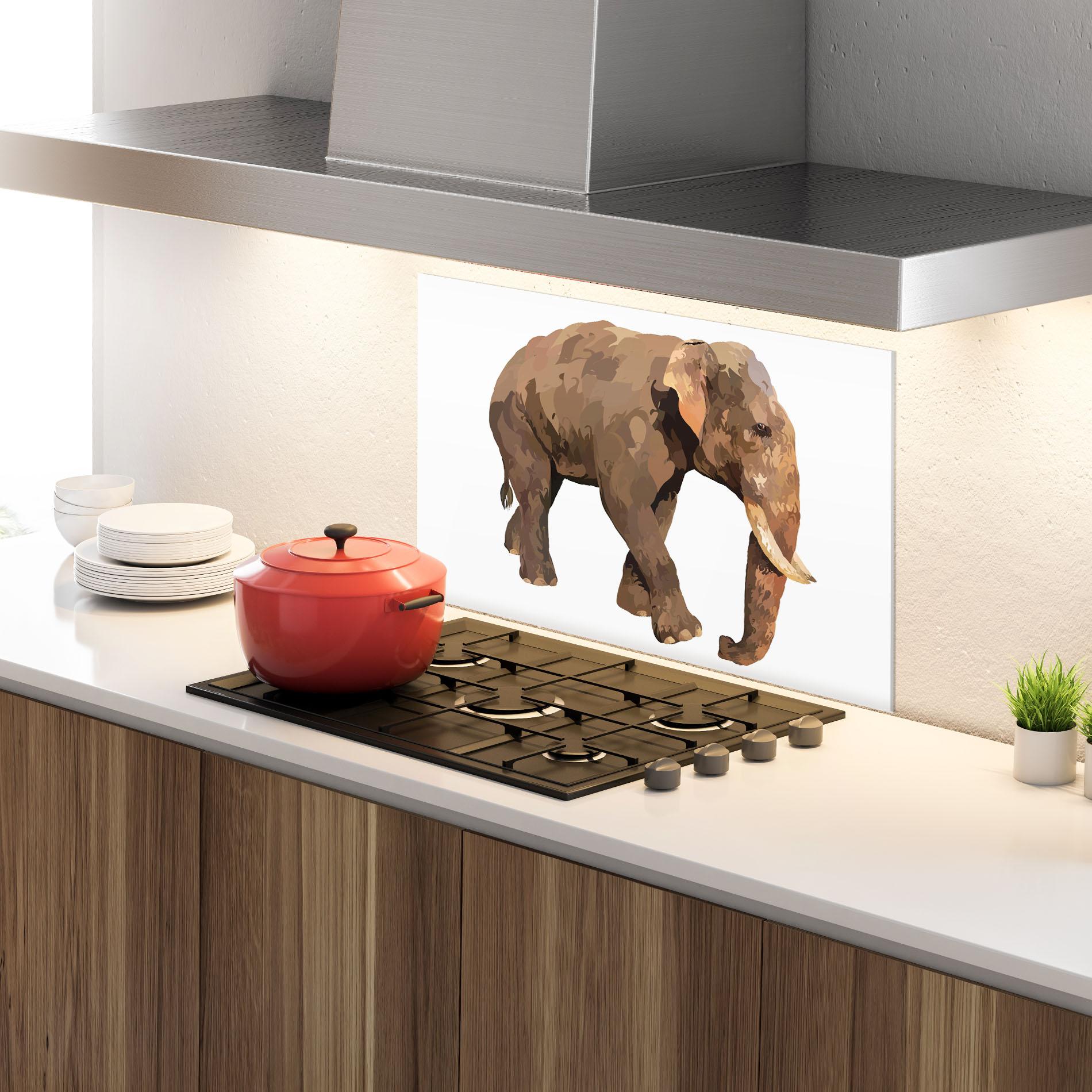 Panel Szklany do Kuchni Brown Elephant mockup 4