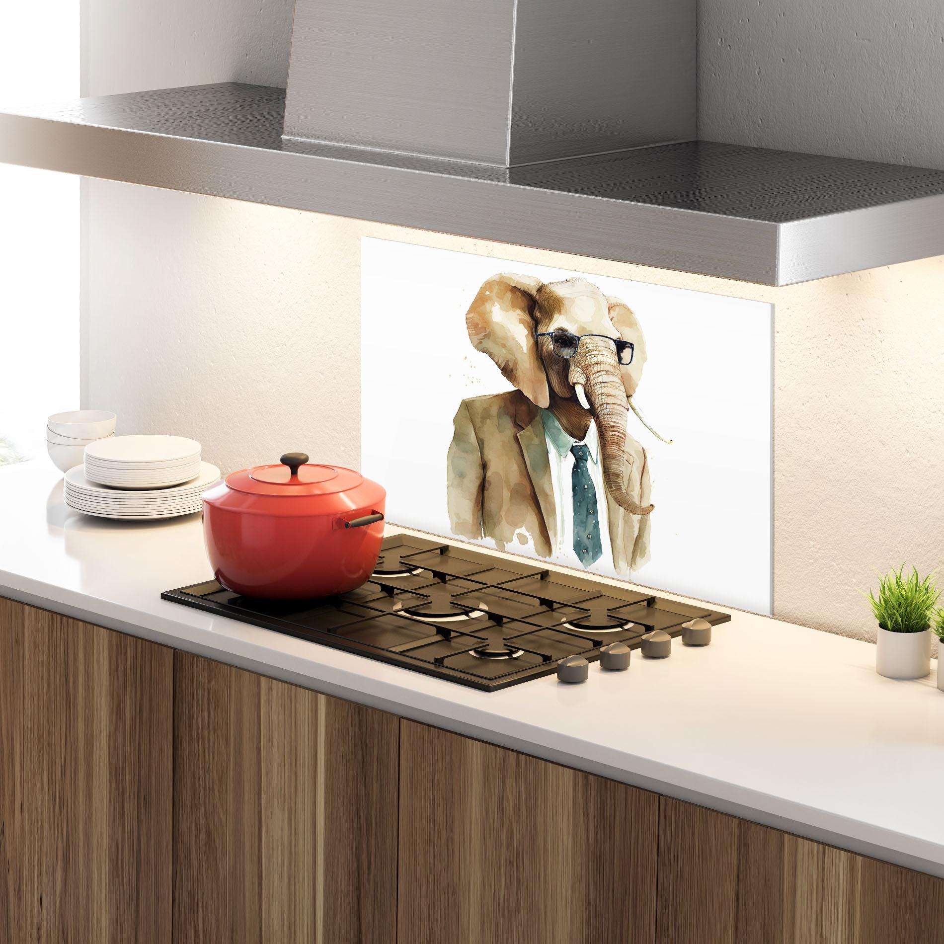 Panel Szklany do Kuchni Bussines Elephant mockup 4