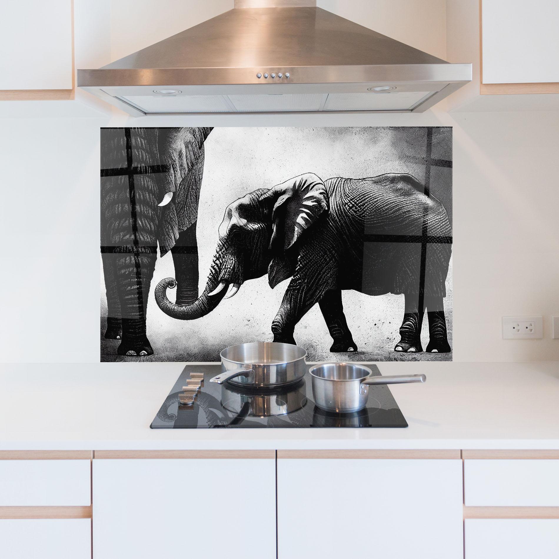 Panel Szklany do Kuchni Baby Elephant mockup 5