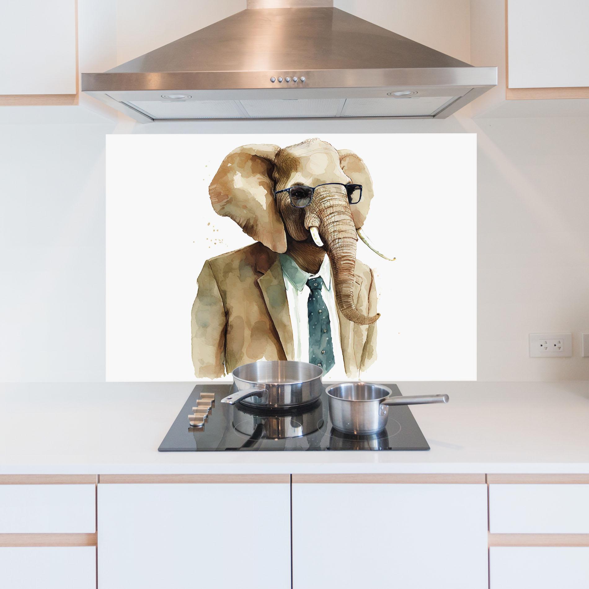 Panel Szklany do Kuchni Bussines Elephant mockup 5