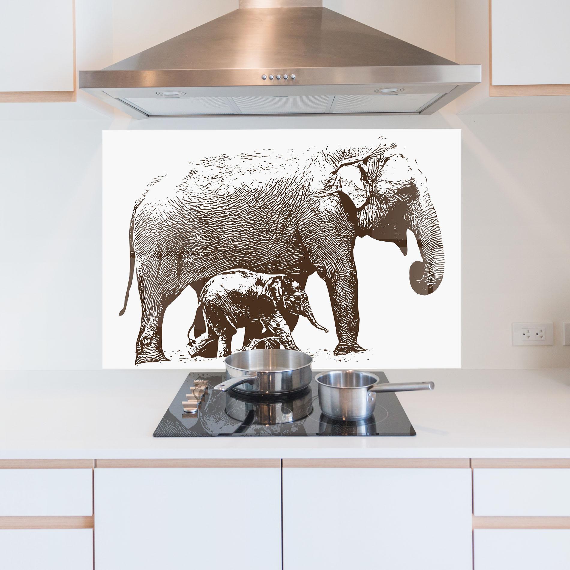 Panel Szklany do Kuchni Mother Elephent mockup 5