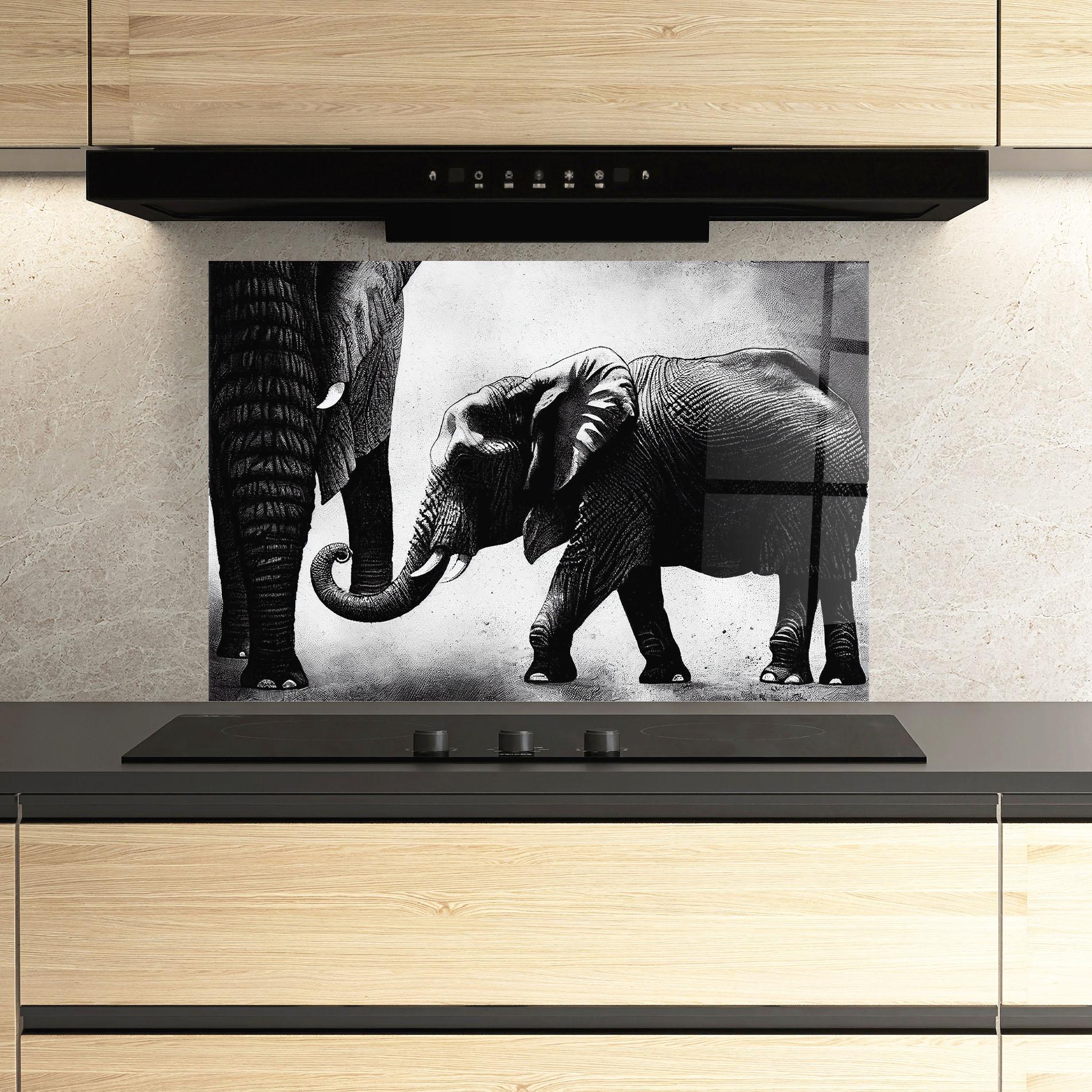 Panel Szklany do Kuchni Baby Elephant mockup 3