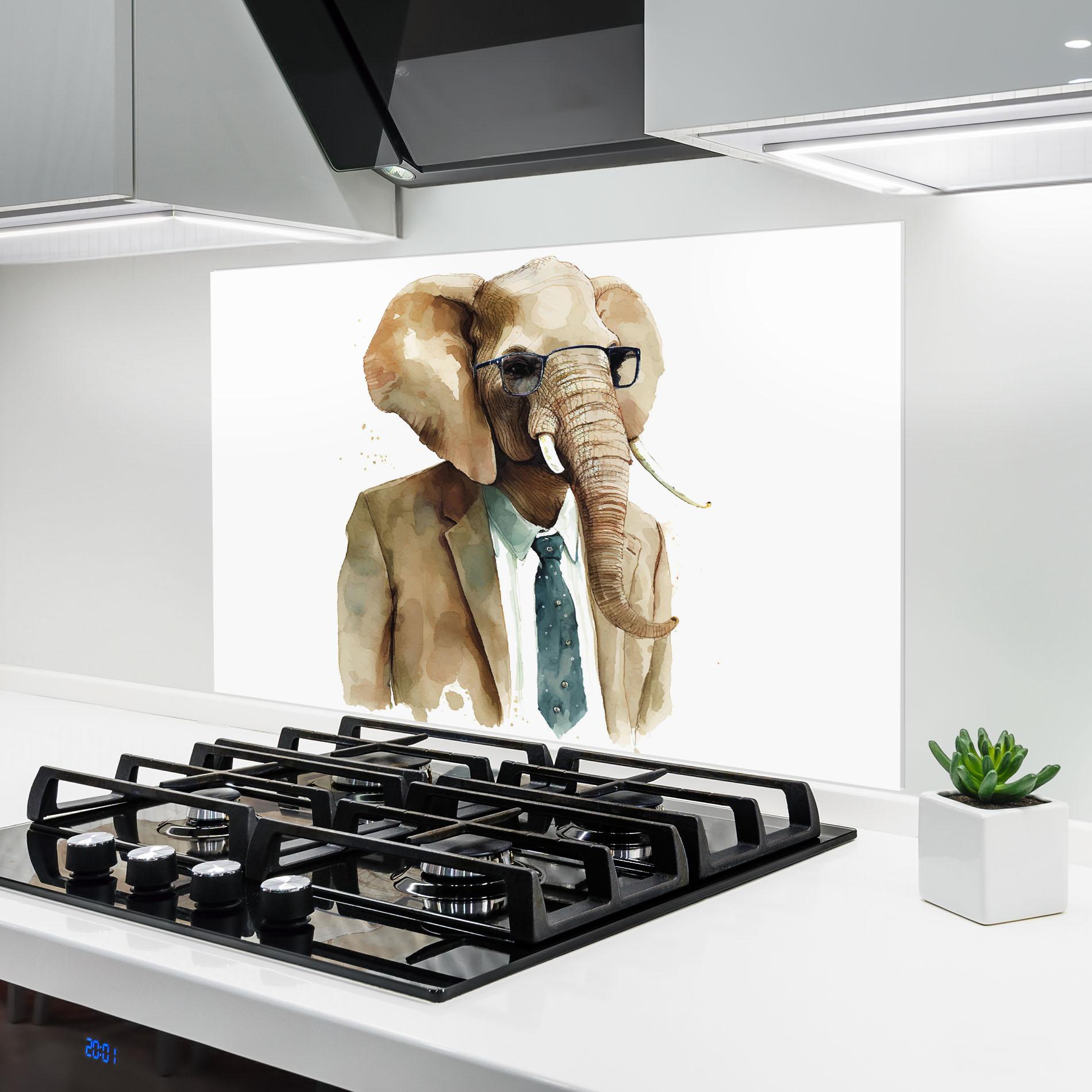 Panel Szklany do Kuchni Bussines Elephant mockup 6
