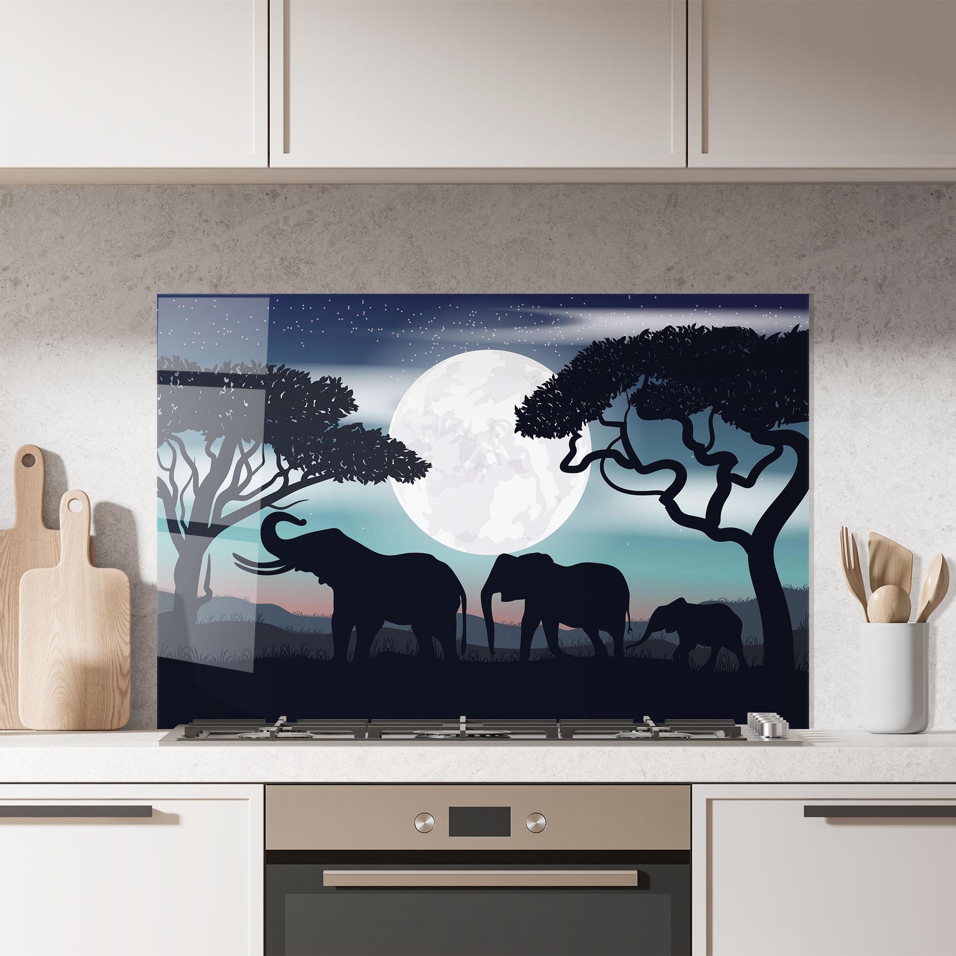 Panel Szklany do Kuchni Moon Elephant mockup 7