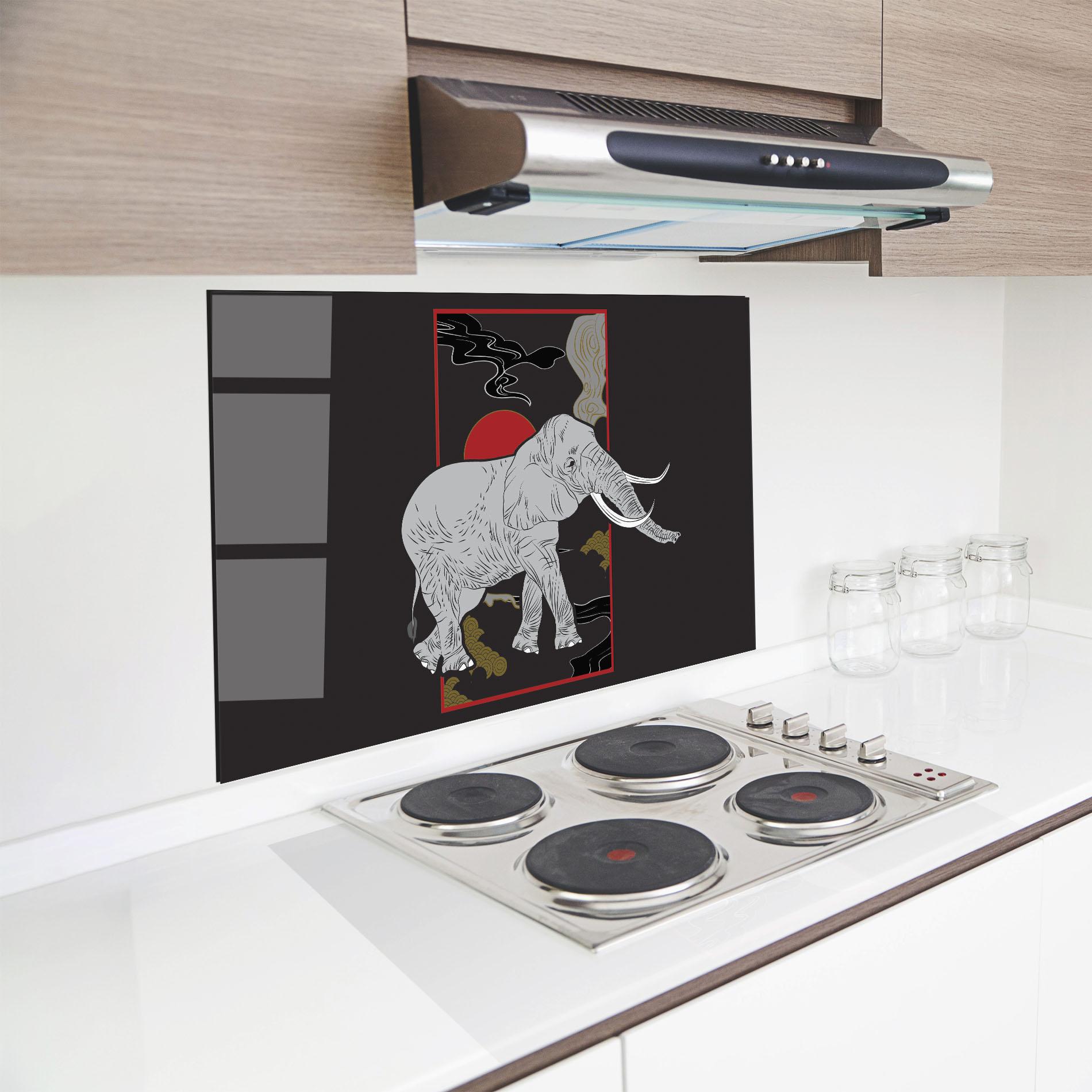 Panel Szklany do Kuchni Elephant Asia mockup 8