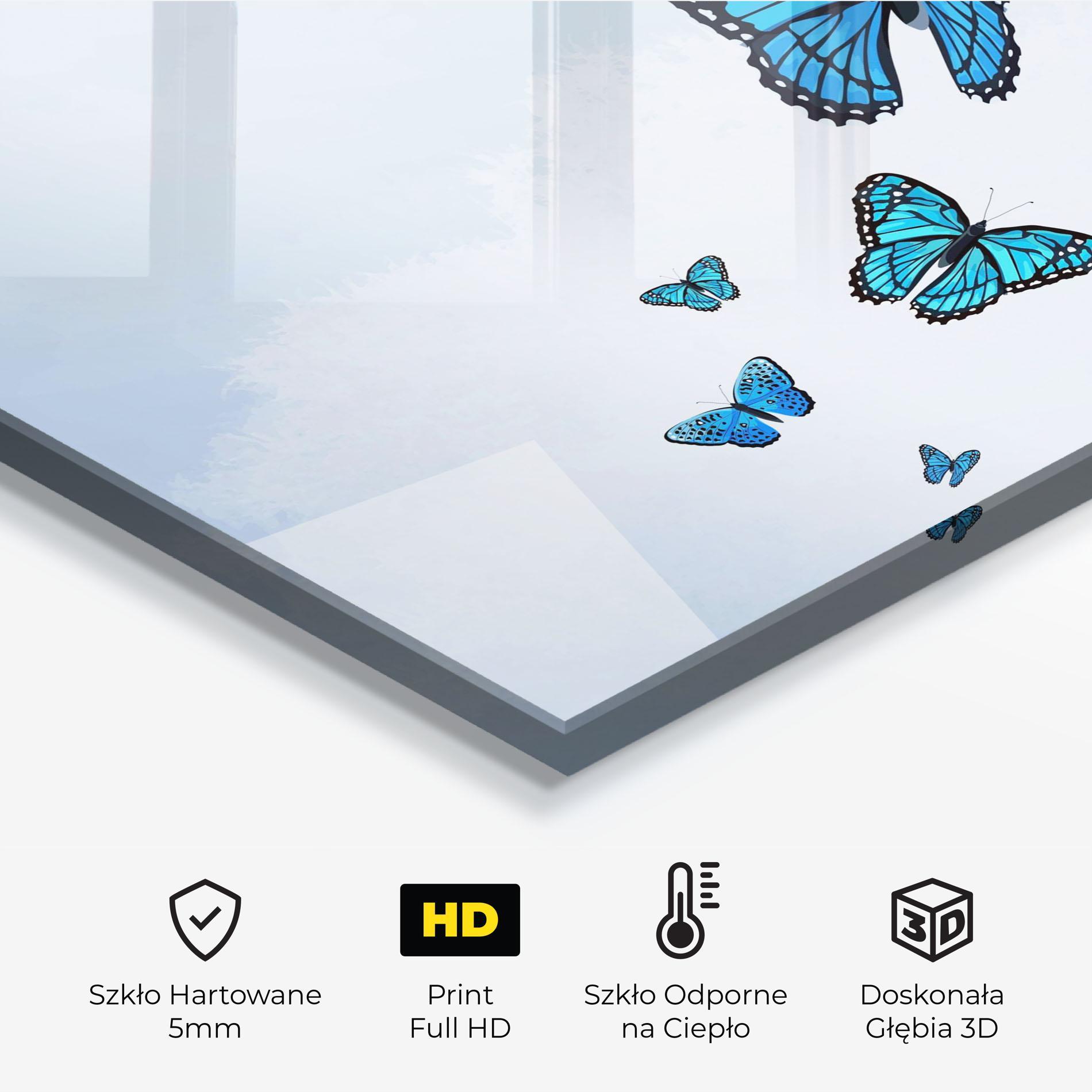 Panel Szklany do Kuchni Blue Sky Butterfly mockup 2