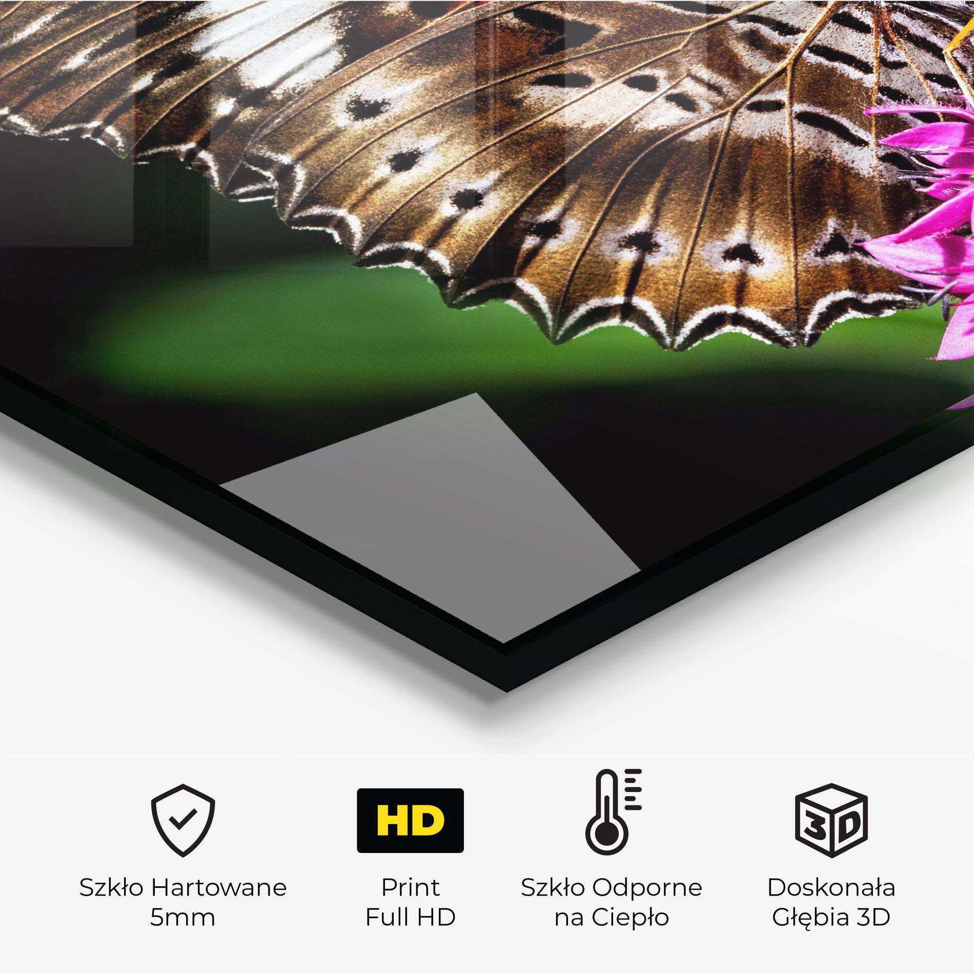 Panel Szklany do Kuchni Brown Red Butterfly mockup 2