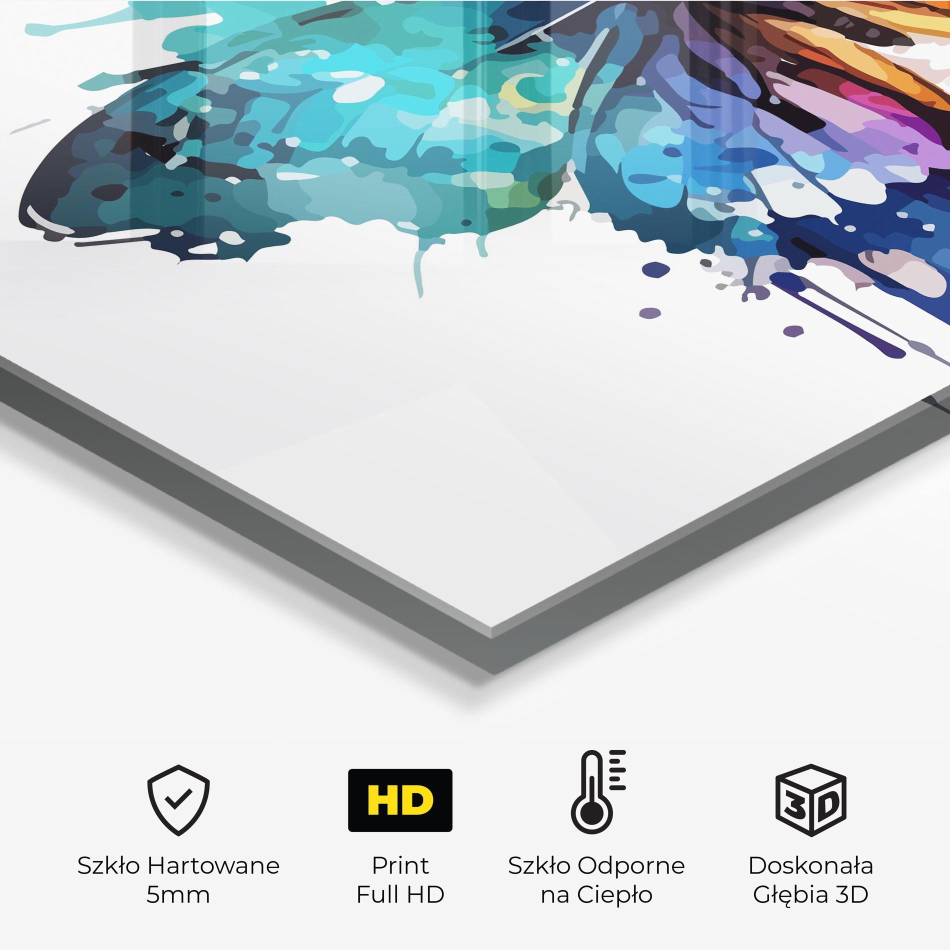 Panel Szklany do Kuchni Colourful Blue Butterfly mockup 2