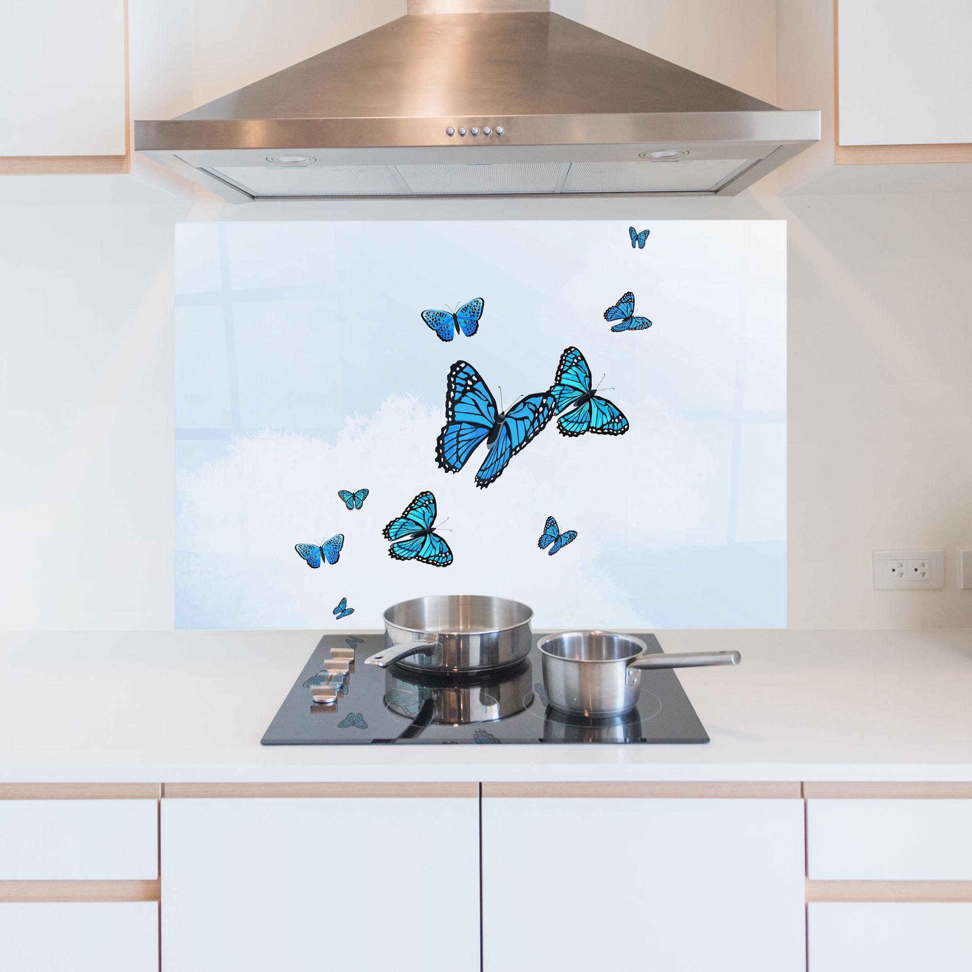 Panel Szklany do Kuchni Blue Sky Butterfly mockup 5