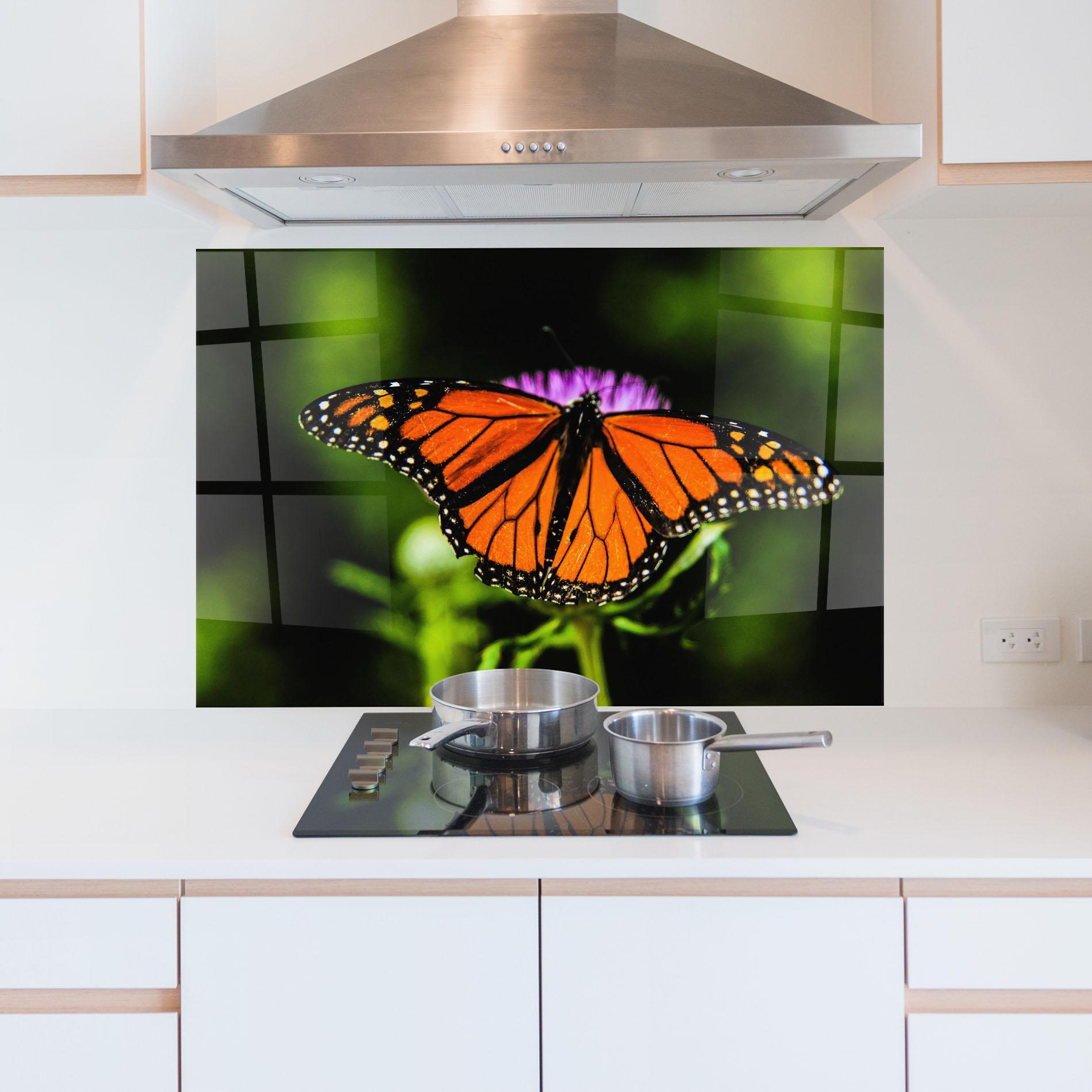 Panel Szklany do Kuchni Orange Open Butterfly mockup 5
