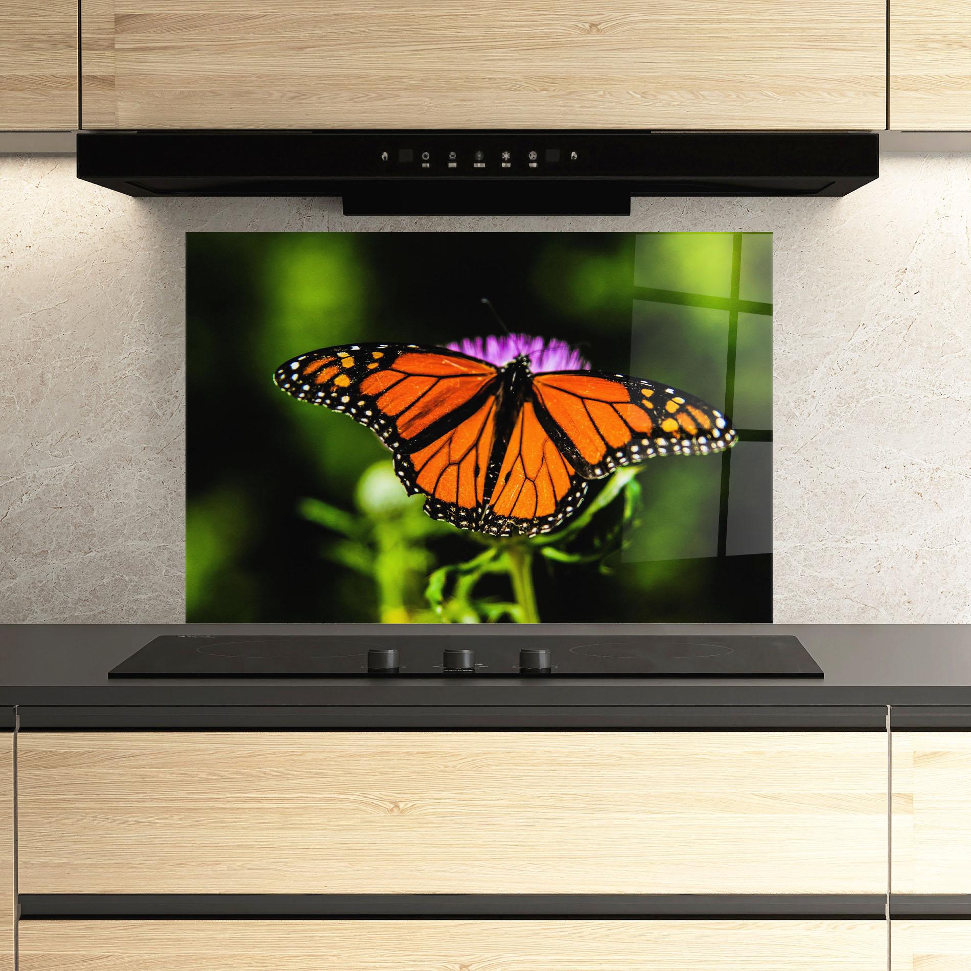 Panel Szklany do Kuchni Orange Open Butterfly mockup 3