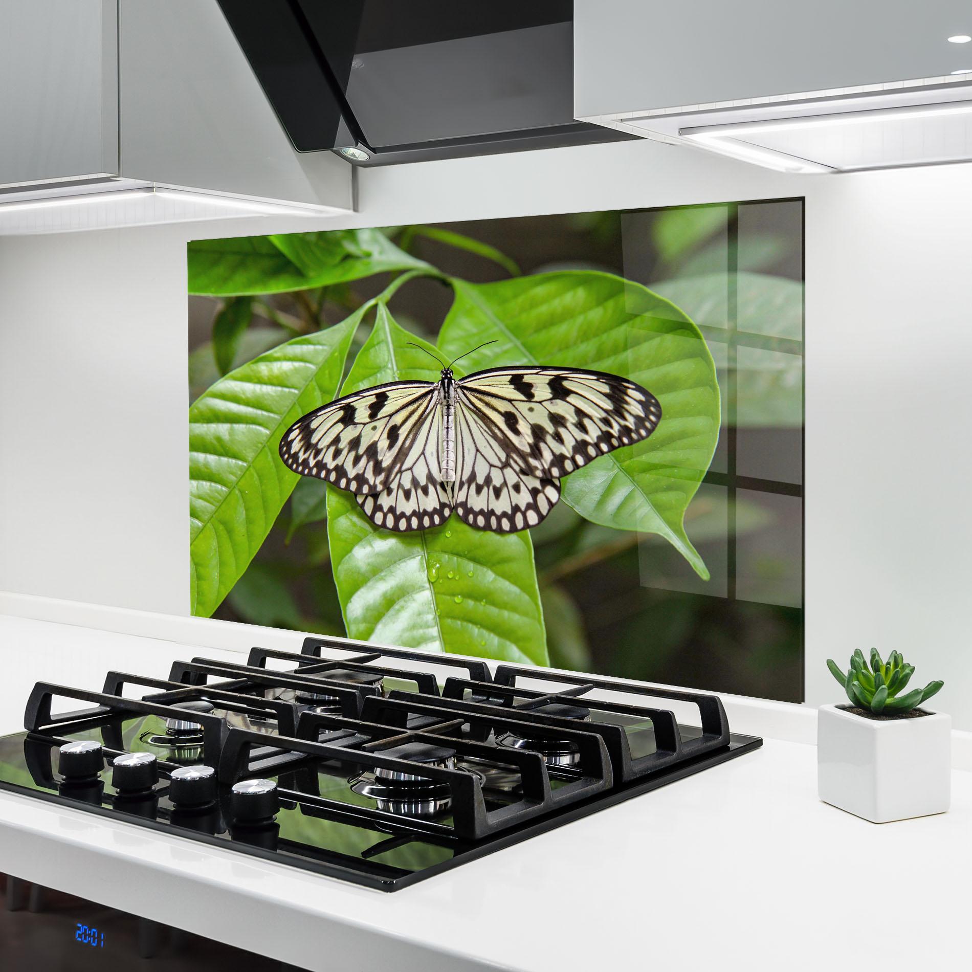 Panel Szklany do Kuchni Beautiful White Butterfly mockup 6