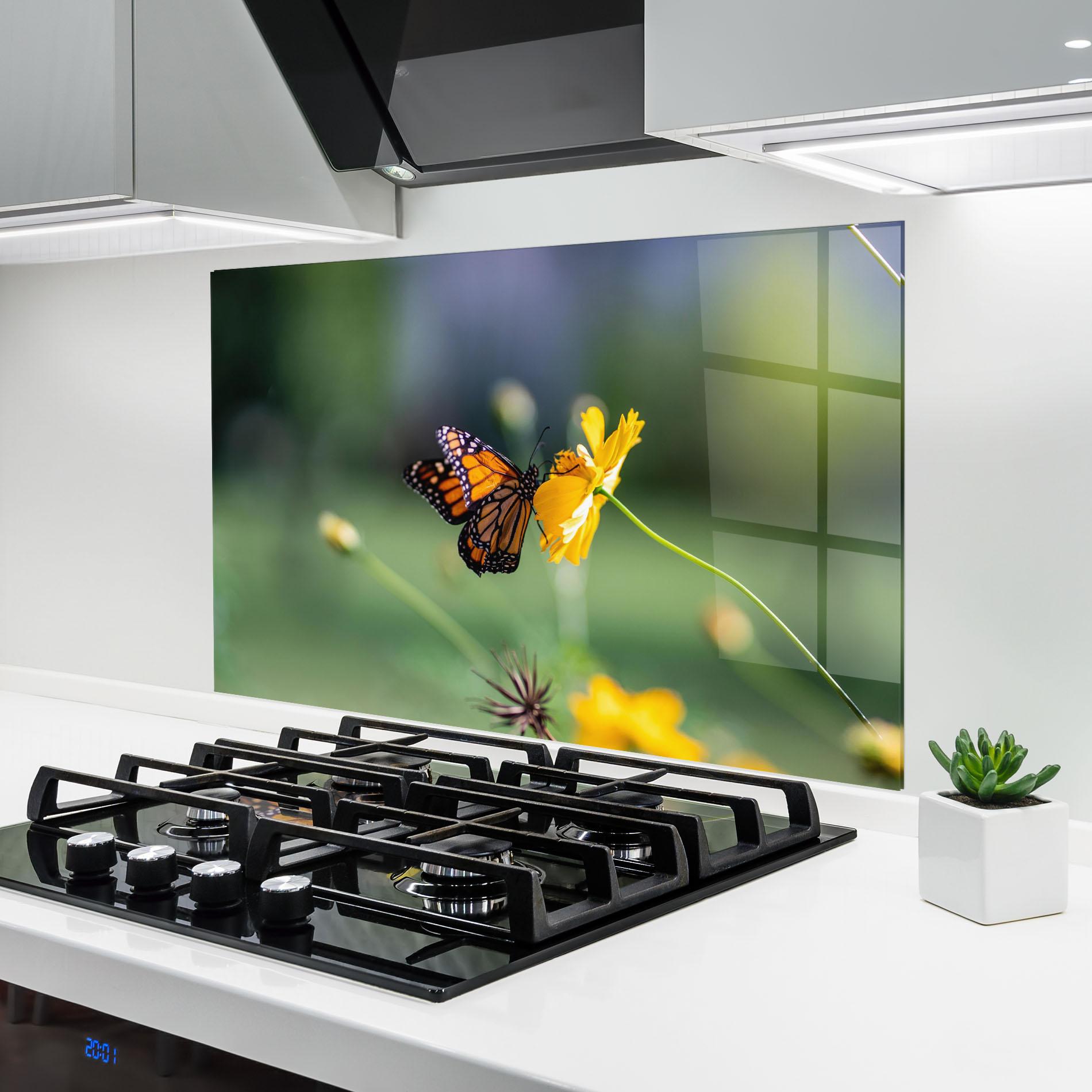Panel Szklany do Kuchni Nice Orange Butterfly mockup 6