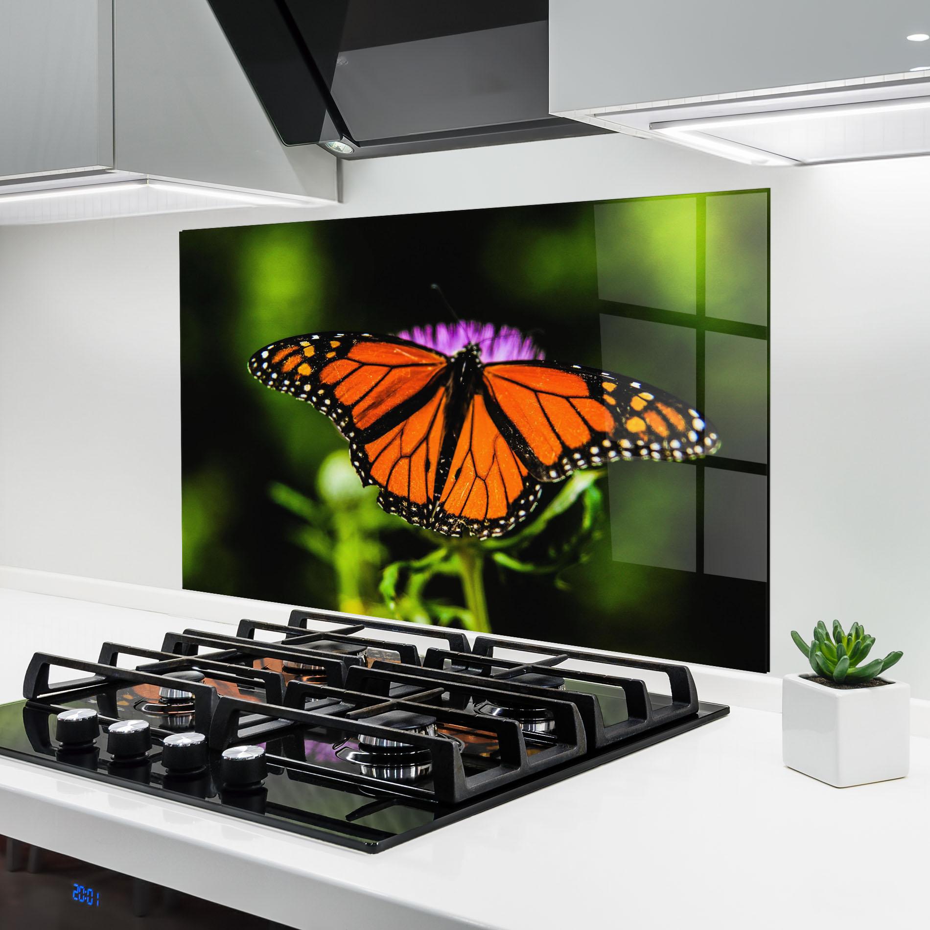 Panel Szklany do Kuchni Orange Open Butterfly mockup 6