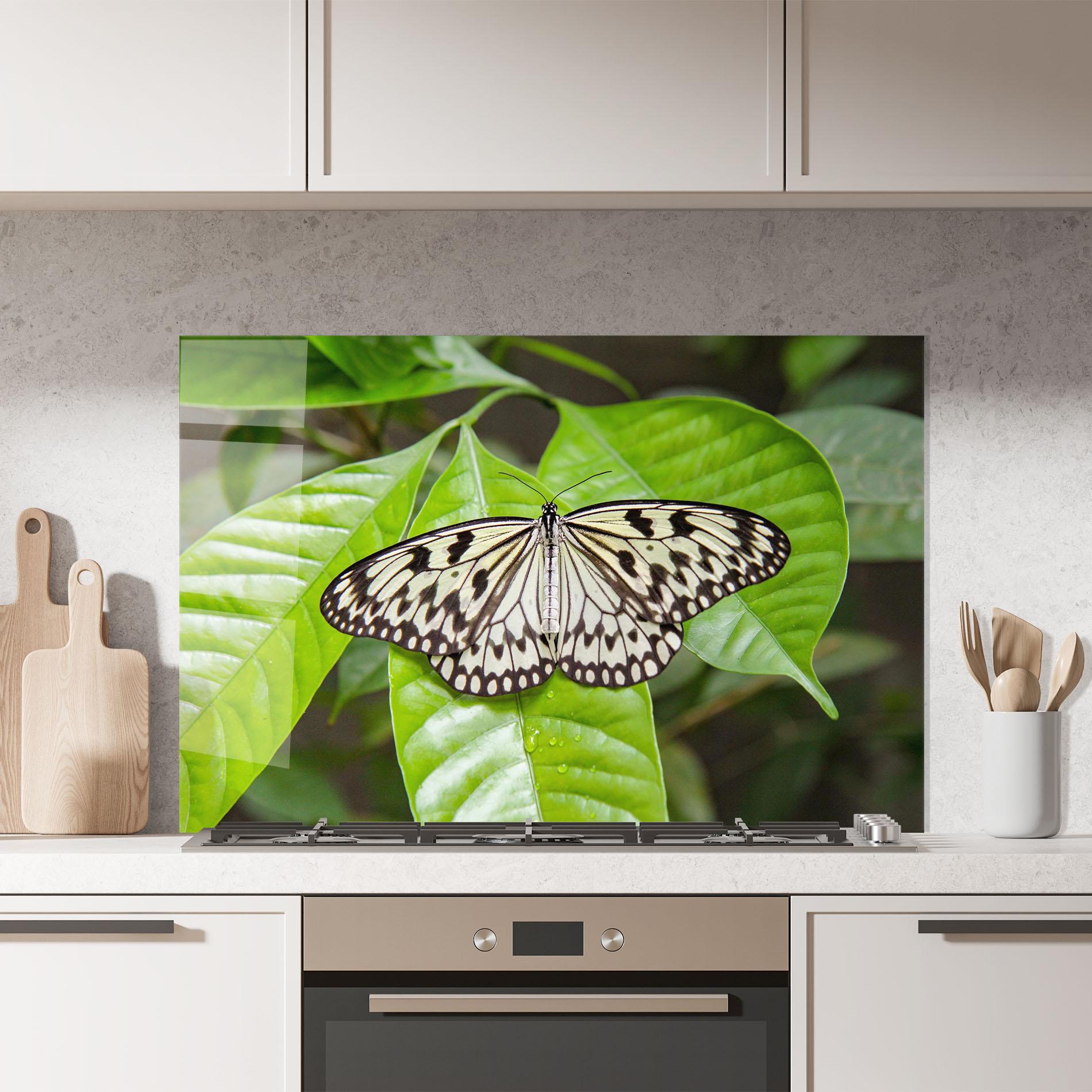Panel Szklany do Kuchni Beautiful White Butterfly mockup 7