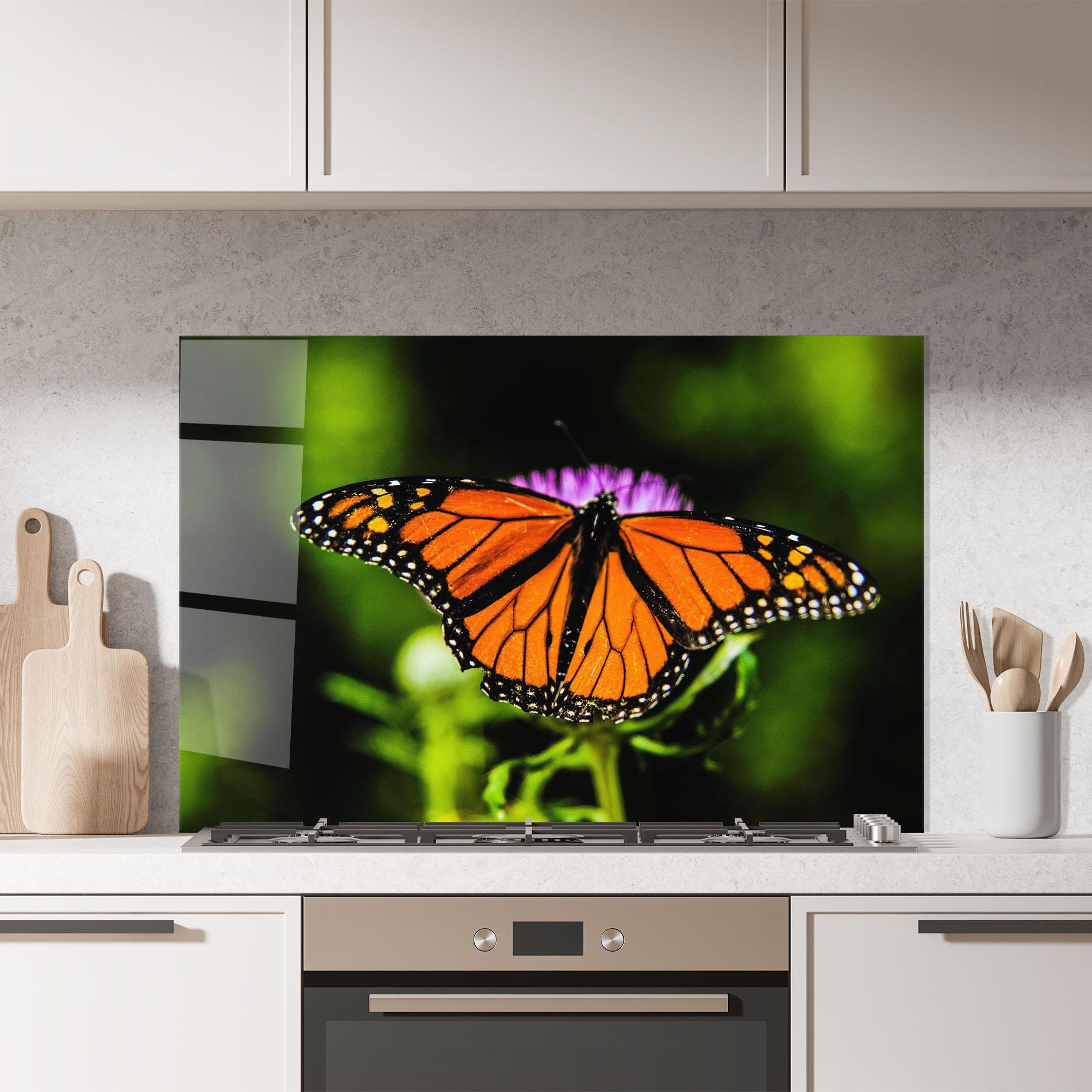 Panel Szklany do Kuchni Orange Open Butterfly mockup 7
