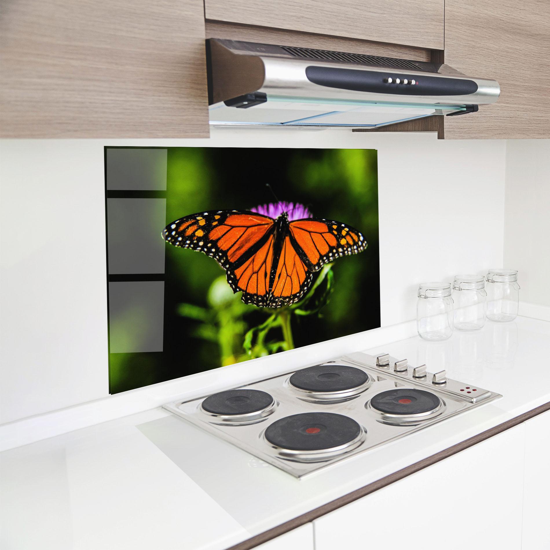 Panel Szklany do Kuchni Orange Open Butterfly mockup 8
