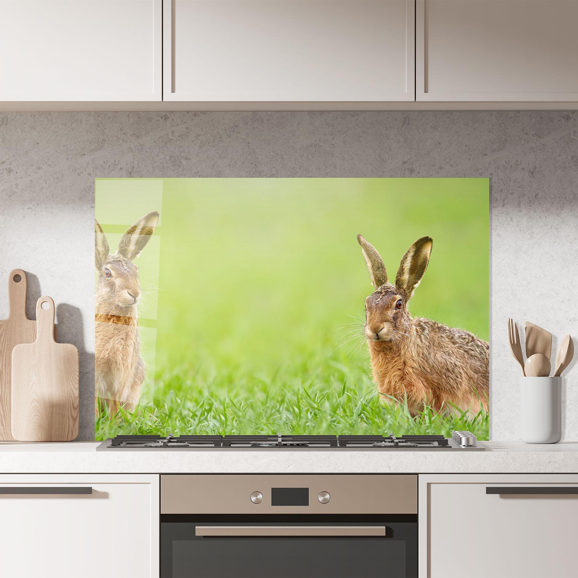 Panel Szklany do Kuchni Brown Hares mockup 7