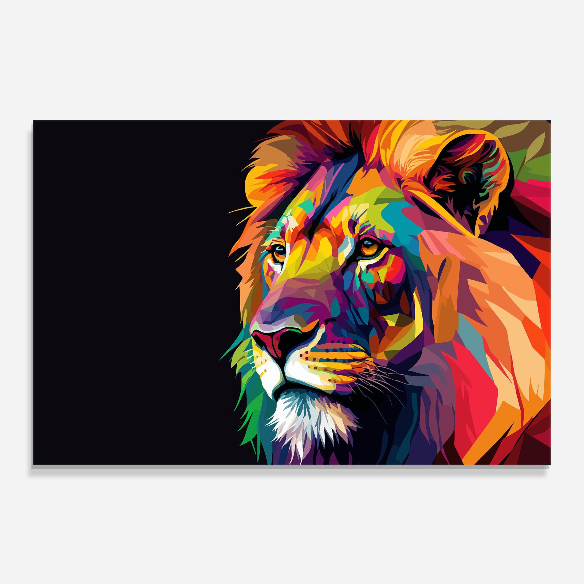Panel Szklany do Kuchni Colorful Lion mockup 0