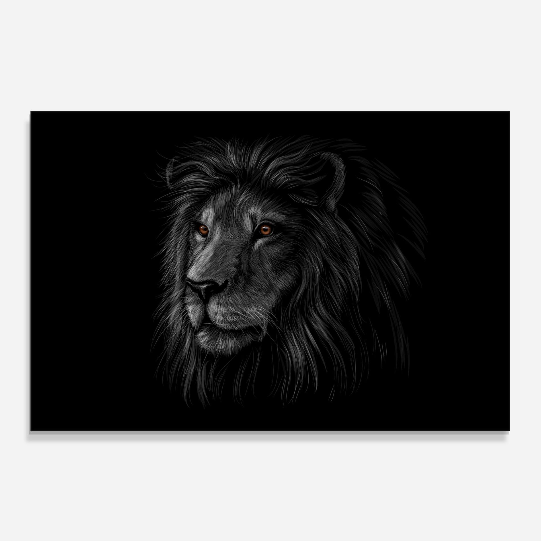 Panel Szklany do Kuchni Lion In Shadow mockup 0
