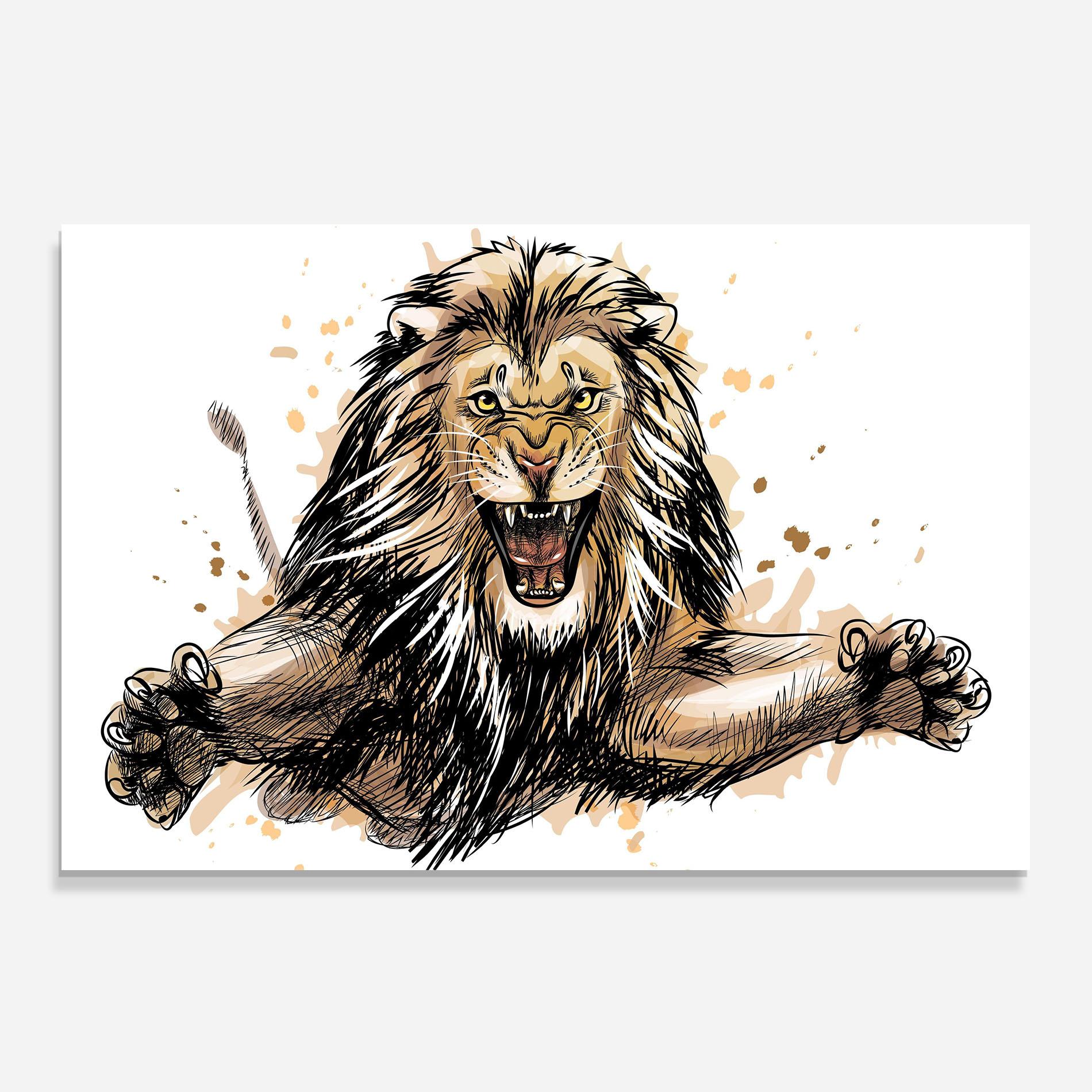 Panel Szklany do Kuchni Lion Jump mockup 0