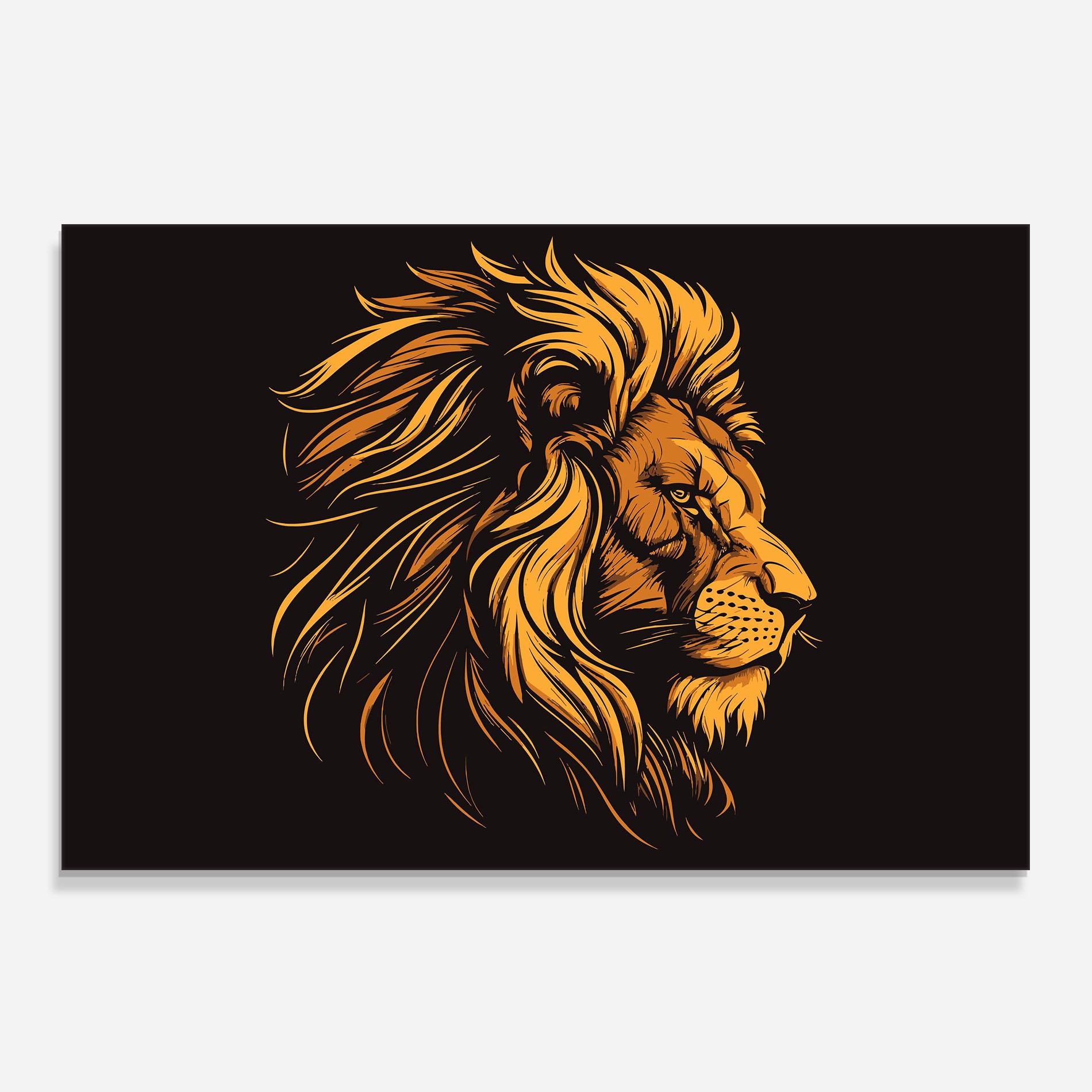 Panel Szklany do Kuchni Lion Symbol mockup 0
