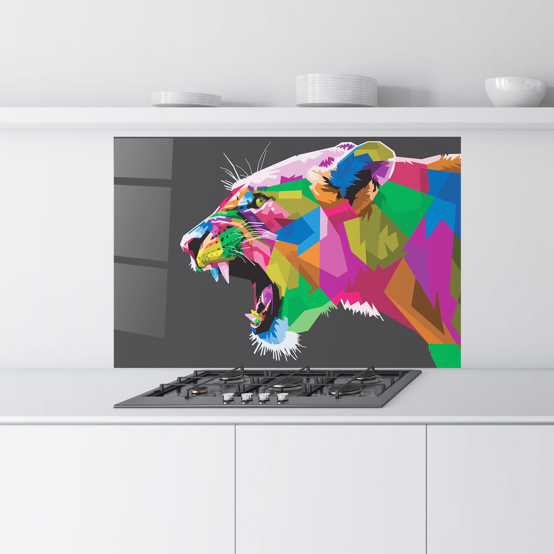 Panel Szklany do Kuchni Female Lion Head mockup 9