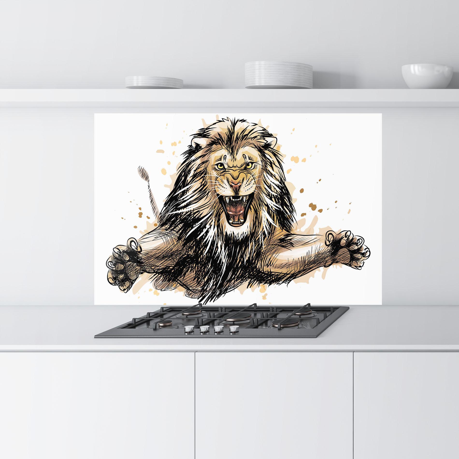 Panel Szklany do Kuchni Lion Jump mockup 9