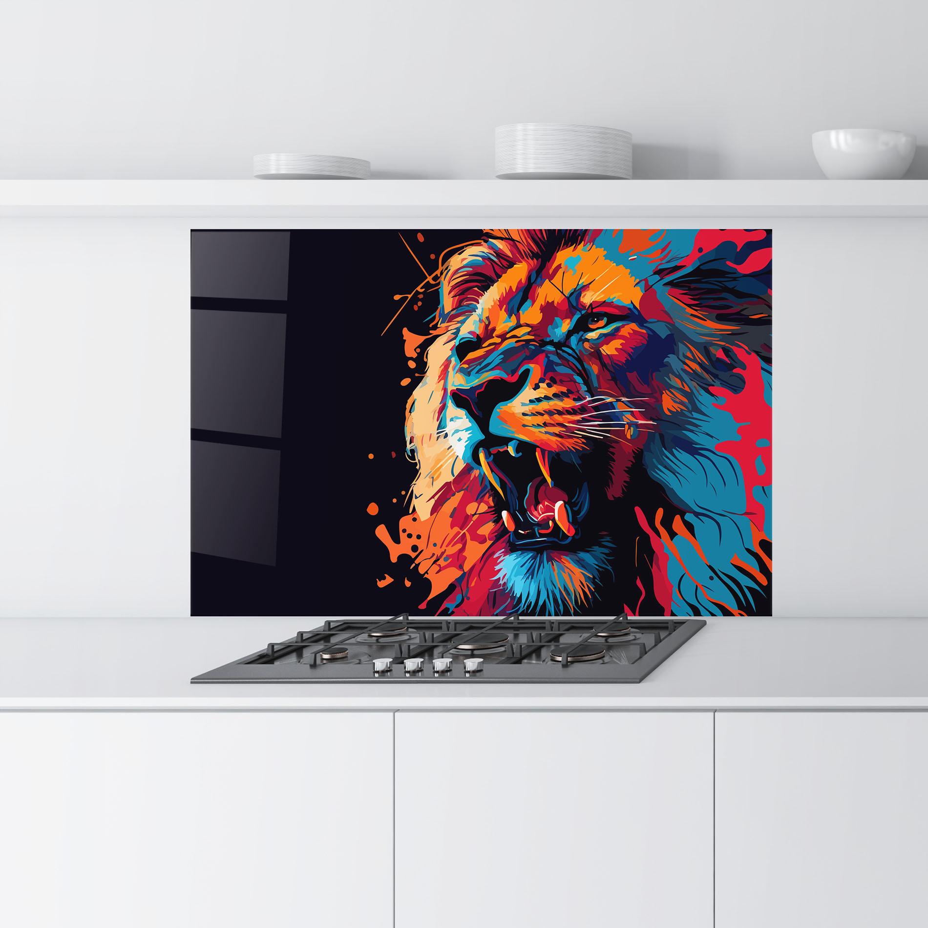Panel Szklany do Kuchni Orange Red Lion mockup 9