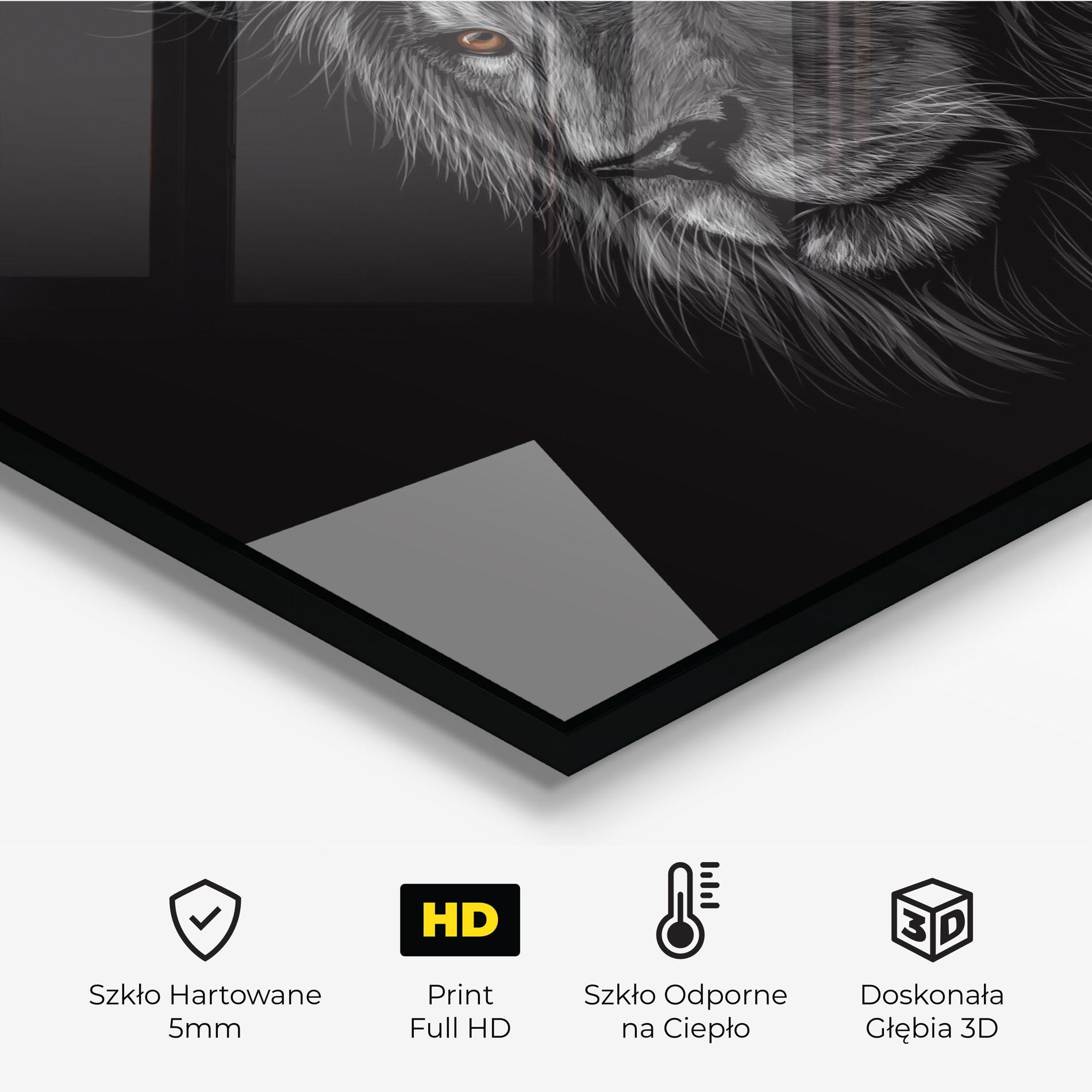 Panel Szklany do Kuchni Lion In Shadow mockup 2
