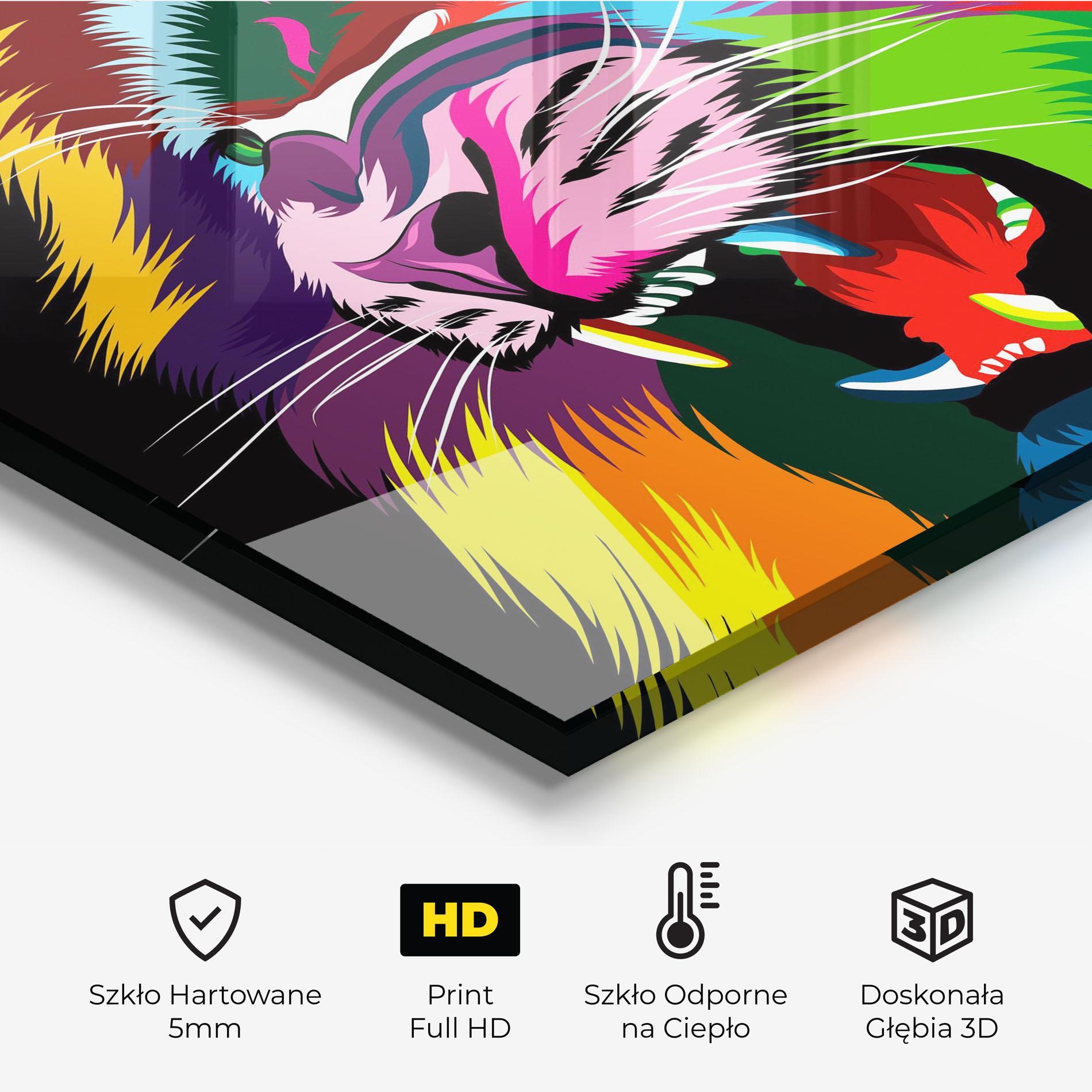Panel Szklany do Kuchni Lion Vibrant Color mockup 2