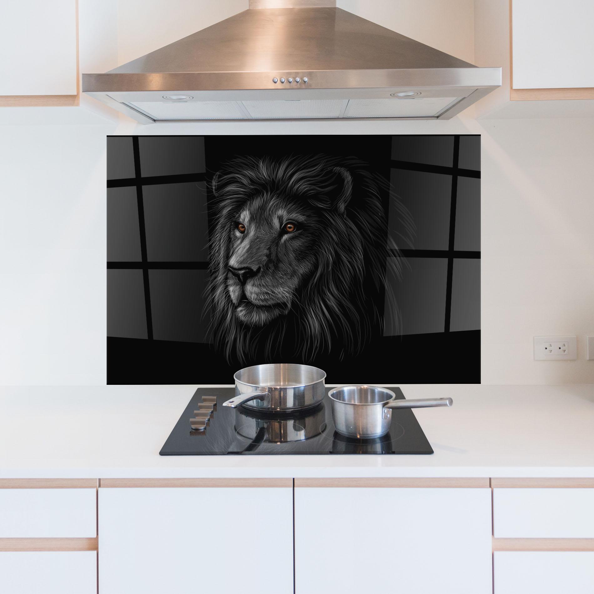 Panel Szklany do Kuchni Lion In Shadow mockup 5