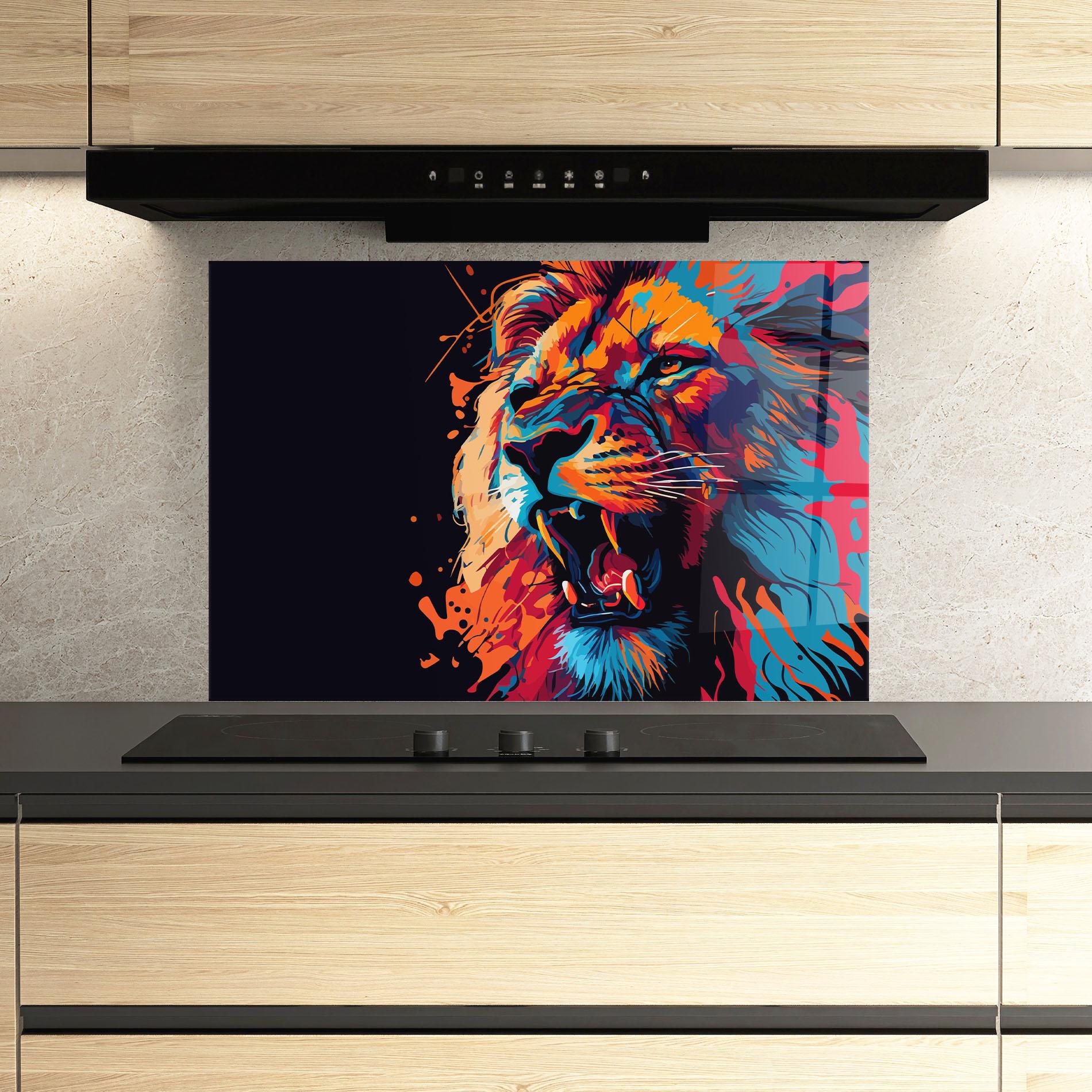 Panel Szklany do Kuchni Orange Red Lion mockup 3