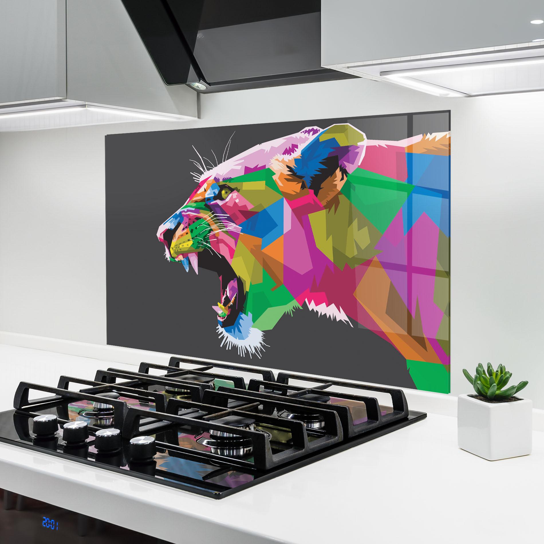 Panel Szklany do Kuchni Female Lion Head mockup 6