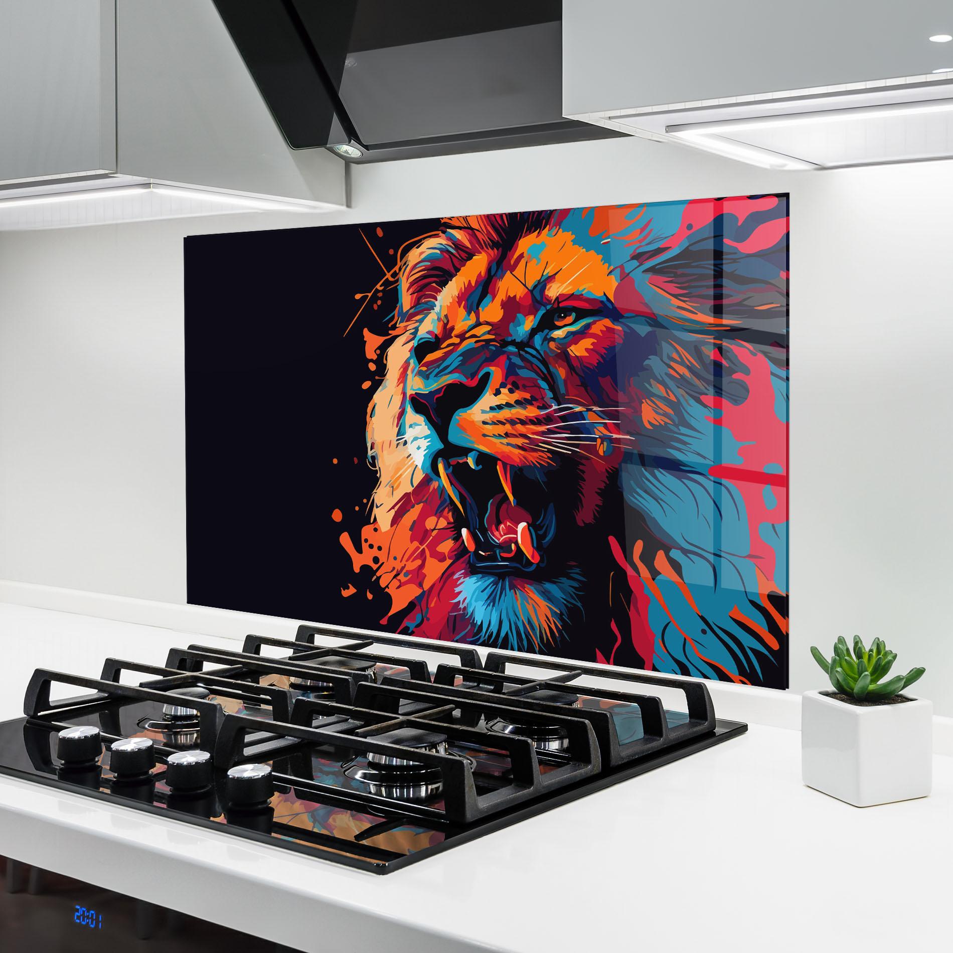 Panel Szklany do Kuchni Orange Red Lion mockup 6