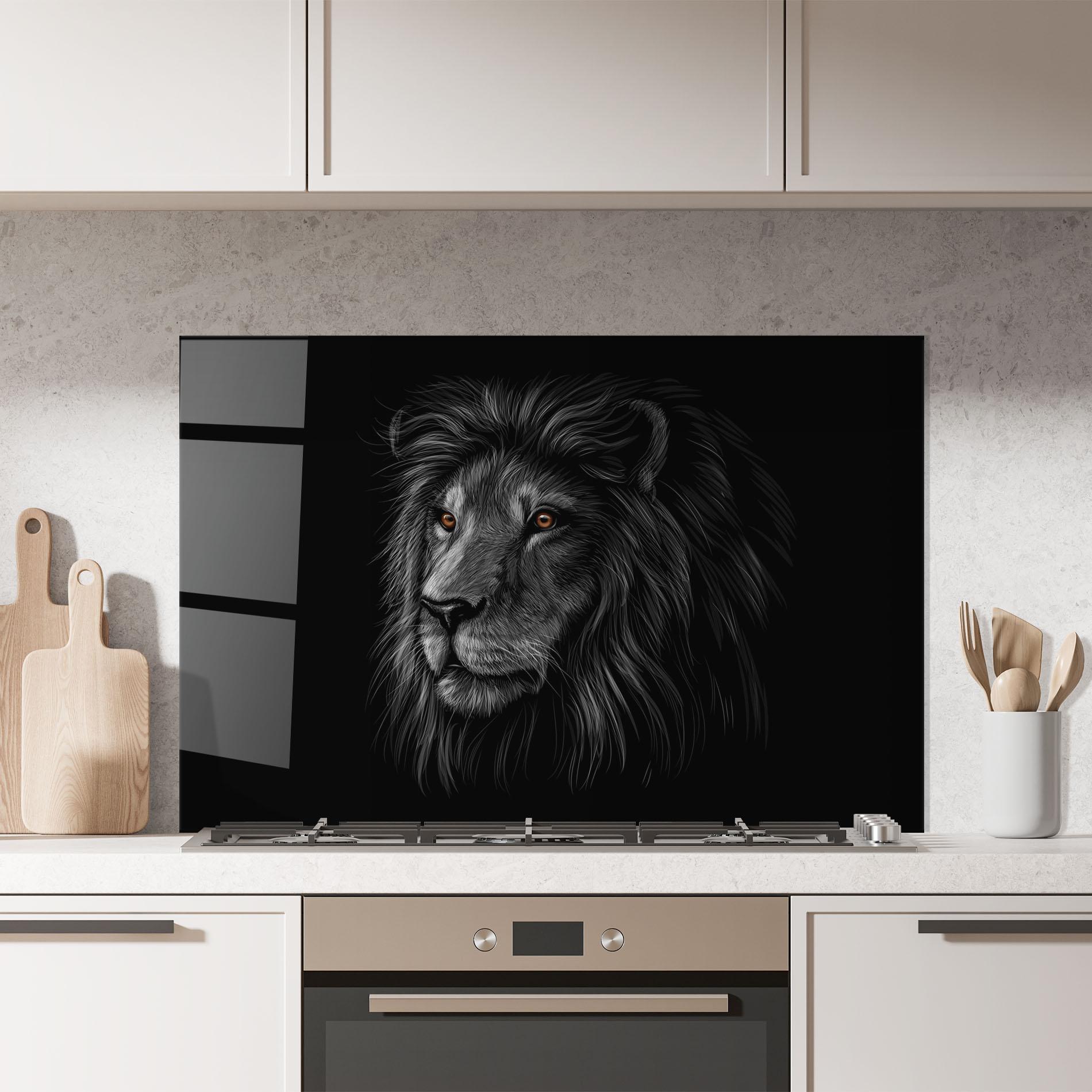 Panel Szklany do Kuchni Lion In Shadow mockup 7