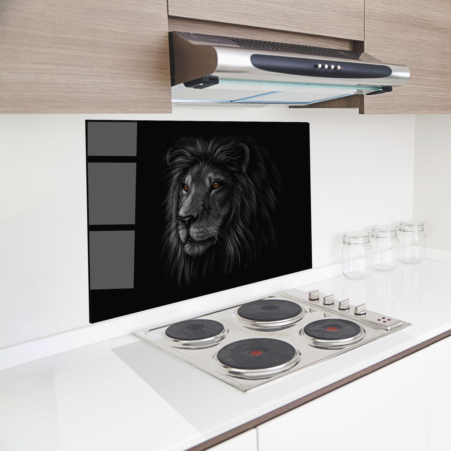Panel Szklany do Kuchni Lion In Shadow mockup 8