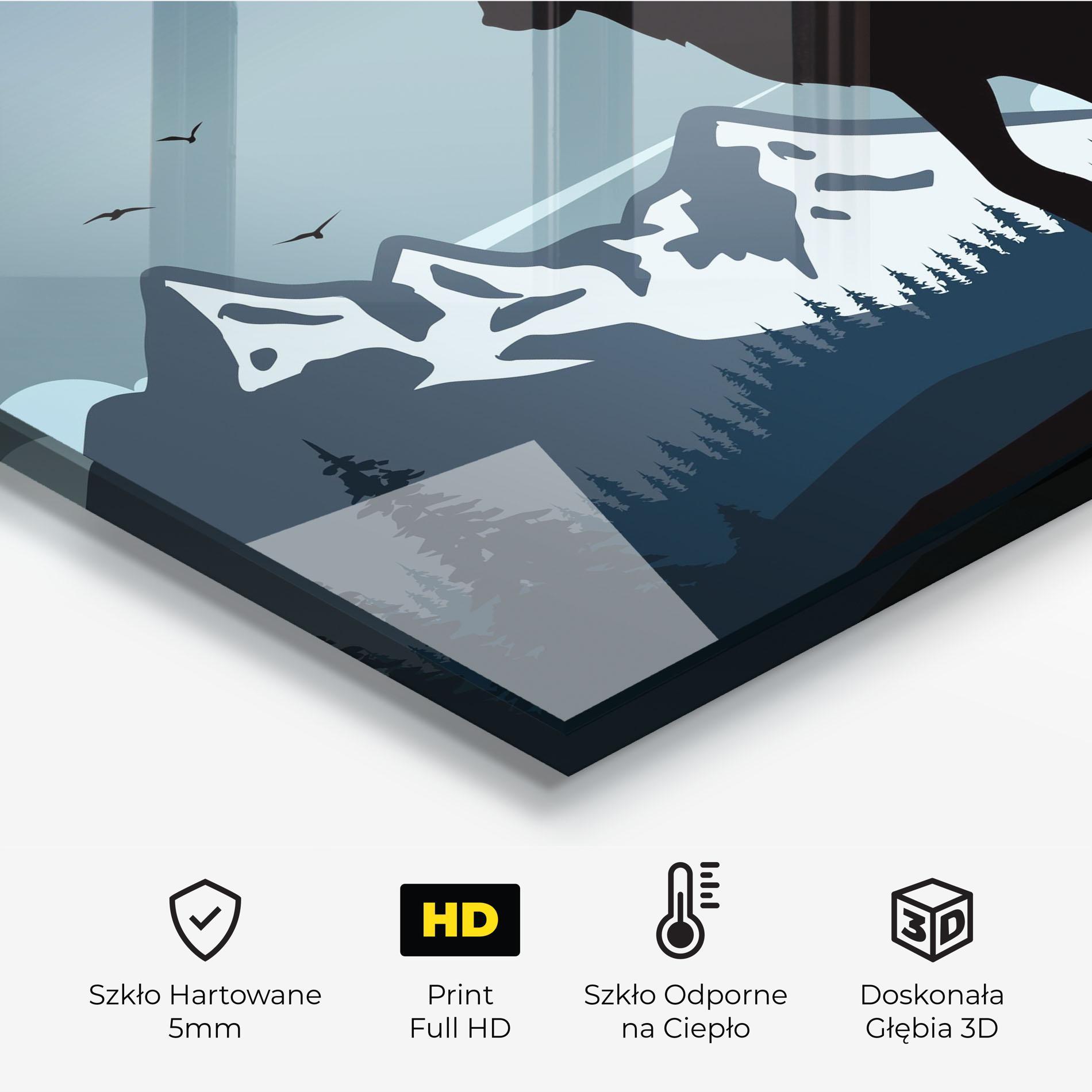 Panel Szklany do Kuchni Hill Wolf mockup 2